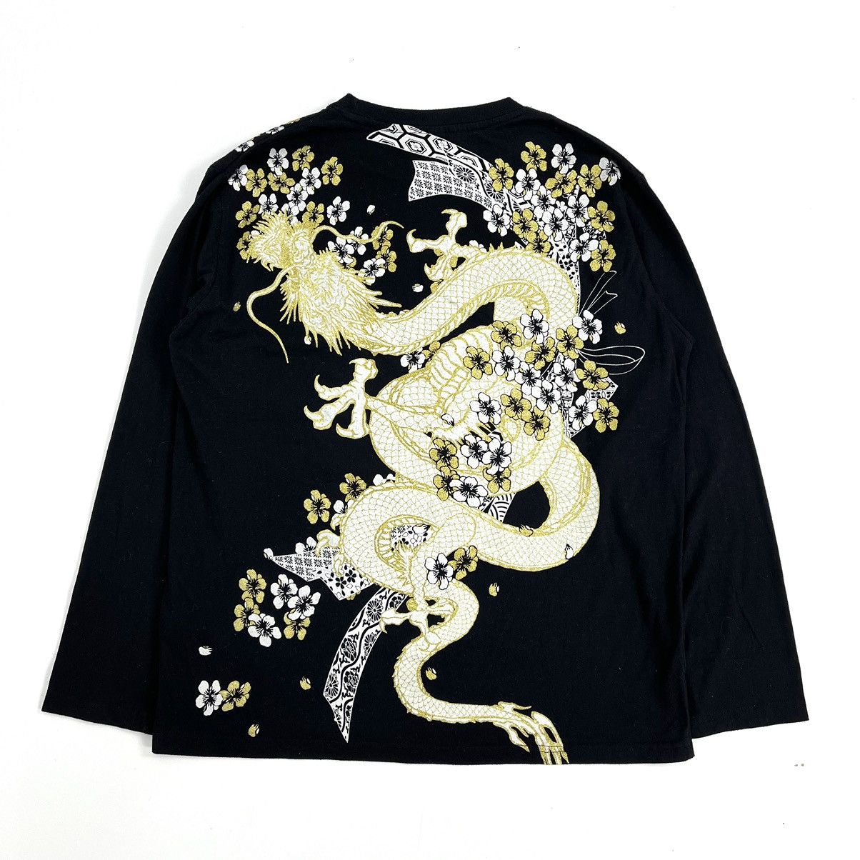 Japanese Brand Harajuku Style Bullet Noise Sukajan Sakura Dragon LongSleeve Size US XL / EU 56 / 4 - 1 Thumbnail