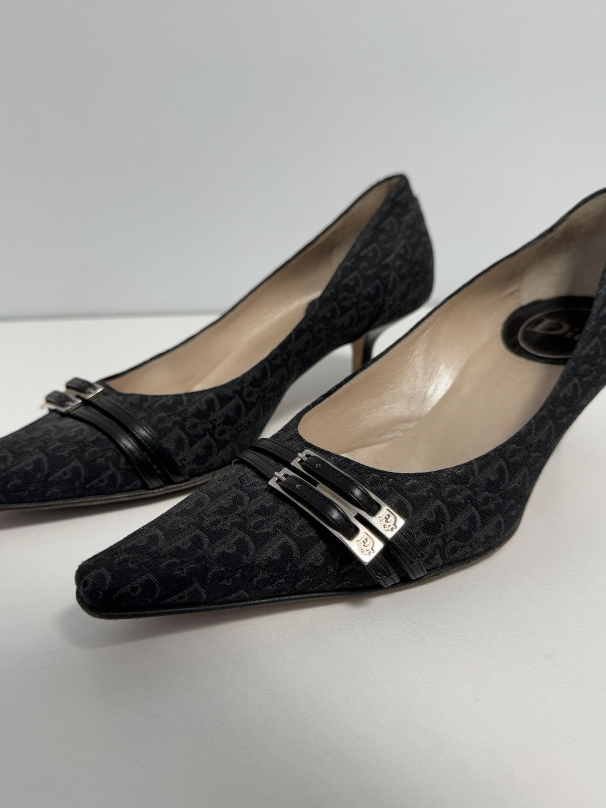 Dior Vintage Authentic Dior Diorissimo Black Jaquard Monogram Size US 7 / IT 37 - 2 Thumbnail