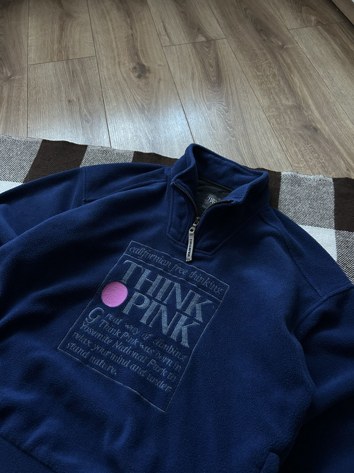 Polartec × Vintage Vintage Think Pink Big logo polar-tec fleece 1/4 zip Size US M / EU 48-50 / 2 - 2 Thumbnail