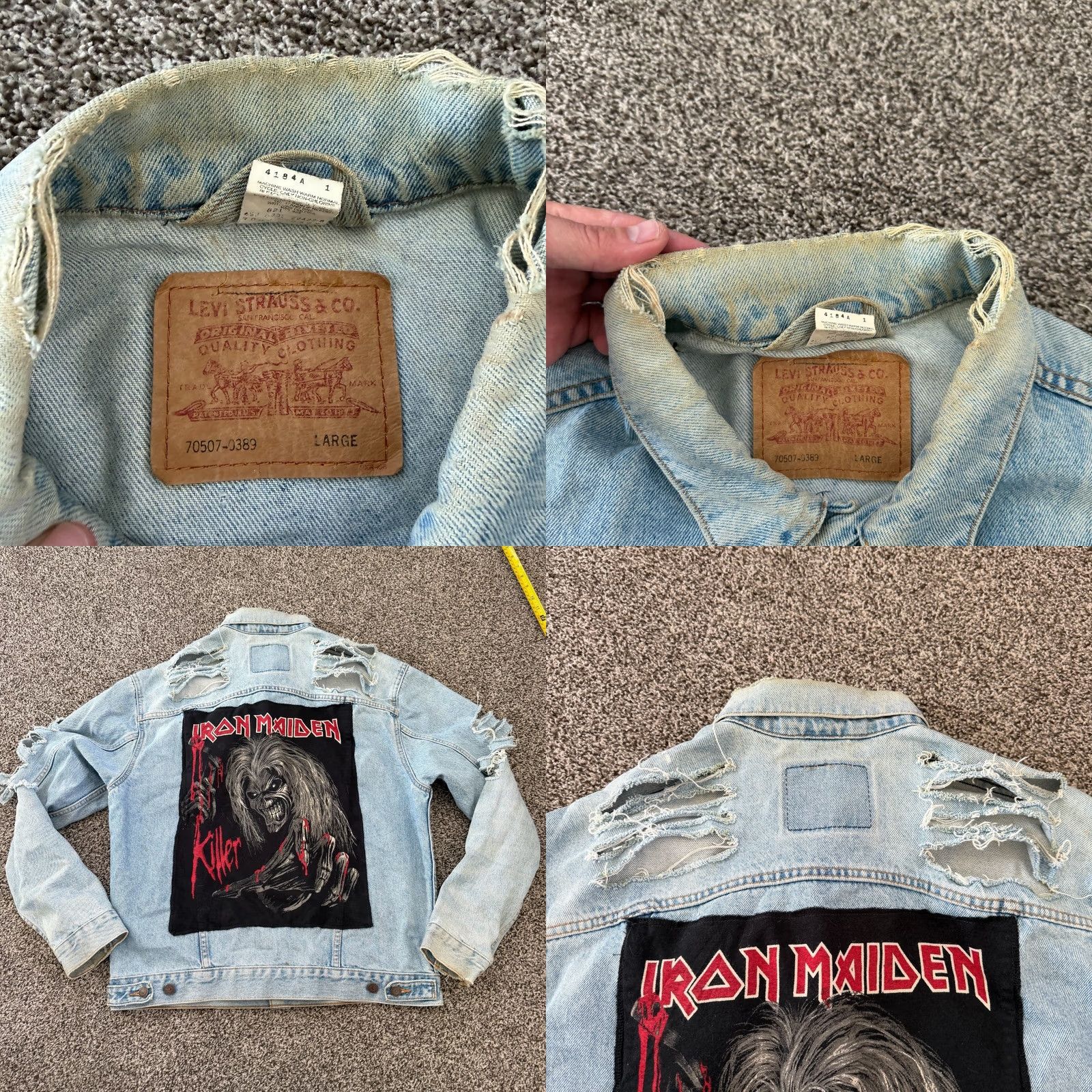 Levi's VINTAGE Levi's Denim Jacket Trucker Iron Maiden Size US L / EU 52-54 / 3 - 9 Thumbnail
