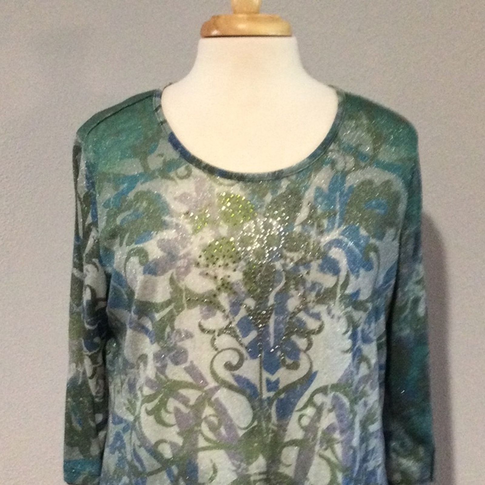 Other Christopher & Banks Semi Sheer Pullover Blouse Sz XL Size XL / US 12-14 / IT 48-50 - 2 Thumbnail