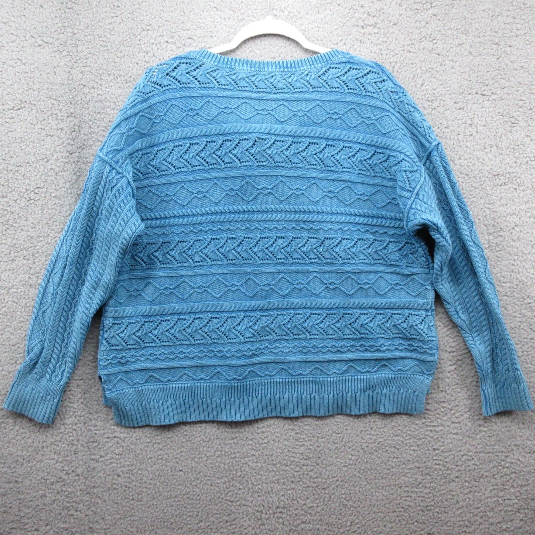 J.Crew Sundance Pullover Rita Easy Cableknit Sweater Womens XL Blue Size S / US 4 / IT 40 - 6 Thumbnail