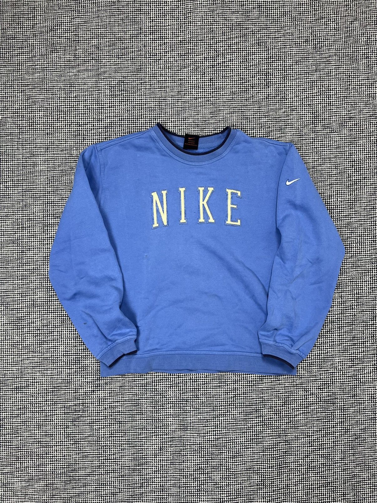 Nike × Vintage 90s nike spellout baby blue crewneck sweatshirt Size US S / EU 44-46 / 1 - 1 Thumbnail