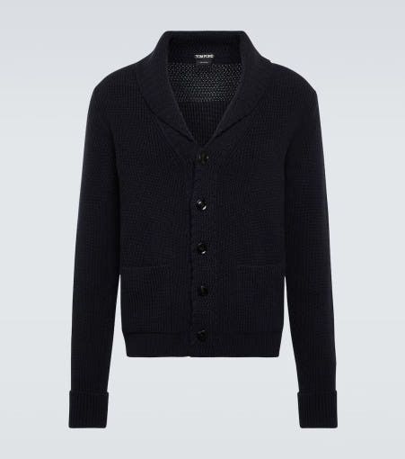 Tom Ford o1sm1stk0725 Cashmere McQueen Shawl Collar Cardigan in Black Size US XL / EU 56 / 4 - 1 Preview