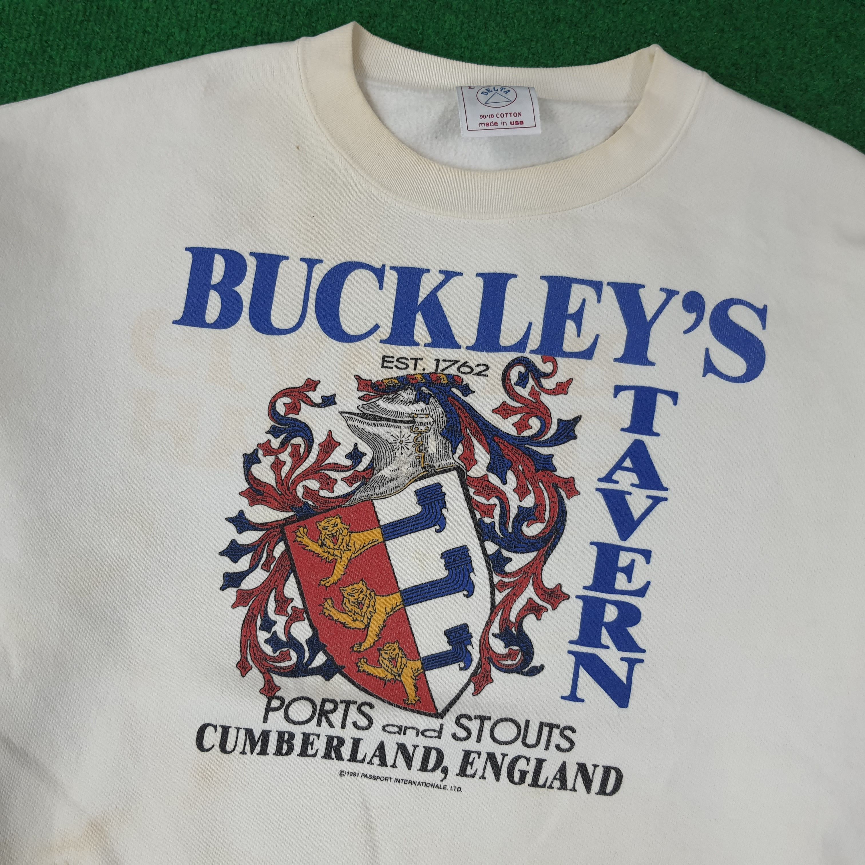 Delta Vintage American Buckley's Tavern Art Sweatshirt C225N13 Size US L / EU 52-54 / 3 - 2 Thumbnail