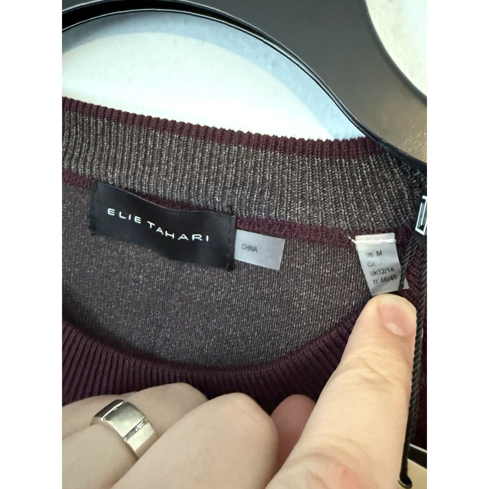 Elie Tahari Elie Tahari Mens Pullover Sweater Crew Neck Purple NWT Viscose Blend 52% Polyester Size US M / EU 48-50 / 2 - 4 Thumbnail