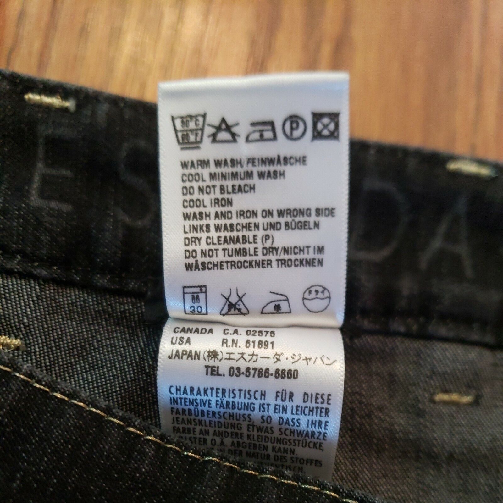 Escada Escada Jeans Womens 10 Italy 40 Black Gold Stitch Straight L Size 27" / US 4 / IT 40 - 12 Thumbnail
