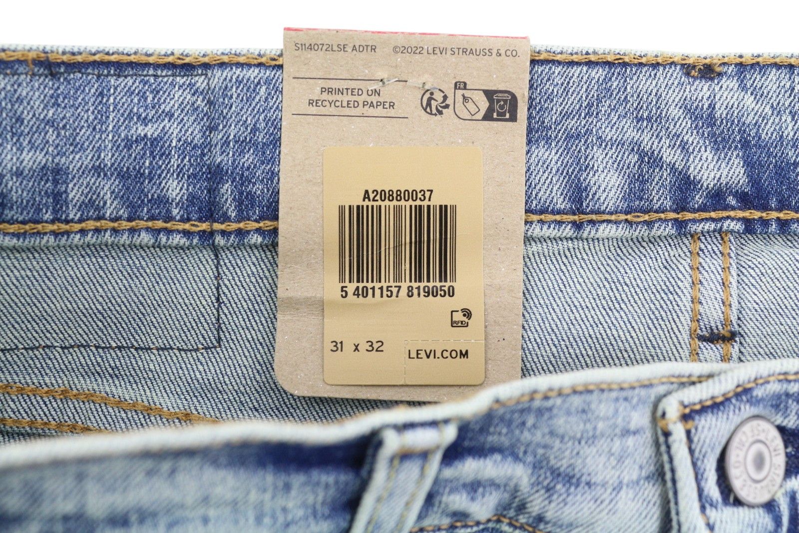 Levi's 502 W31/L32 Taper Zip Faded Blue Denim Jeans 87088 Size US 31 - 11 Thumbnail