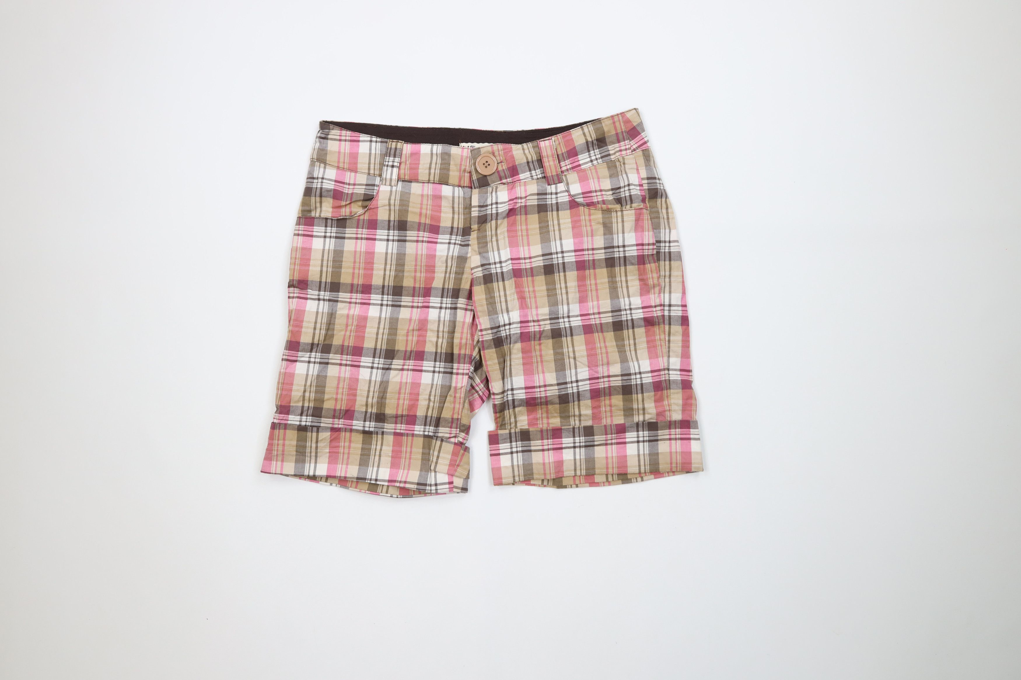 Forever 21 Vintage 90s Y2K Forever 21 Cuffed Stretch Shorts Plaid USA Size 30" / US 8 / IT 44 - 1 Thumbnail