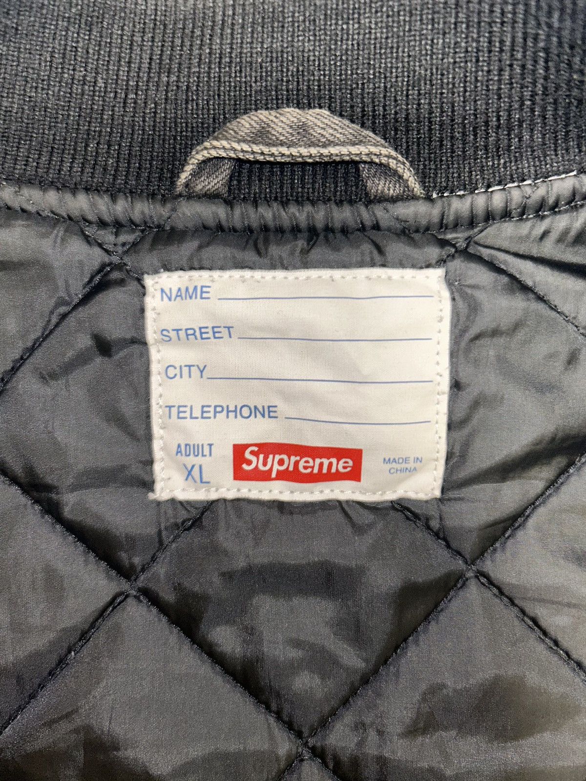 Supreme Supreme Washed Knockout Denim Varsity Jacket/Bomber Size US XL / EU 56 / 4 - 7 Thumbnail