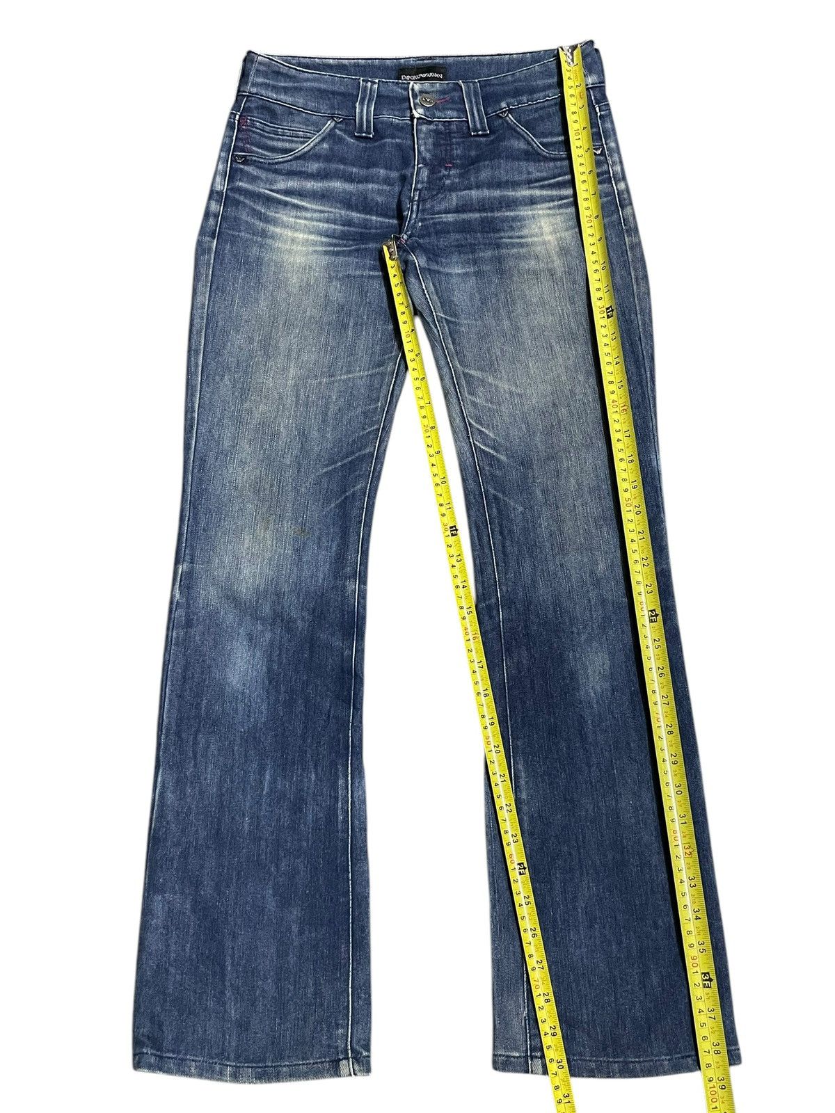 Emporio Armani Vintage Y2K Emporio Armani Beads At Back Style Bootcut Jeans Size 29" - 21 Thumbnail