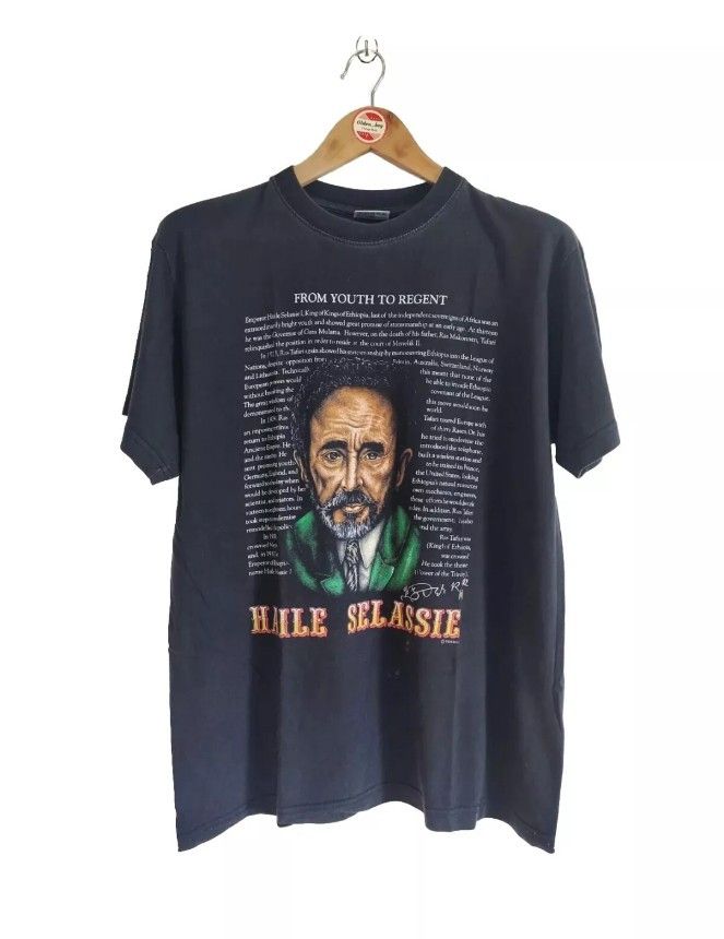 Vintage Vintage Haile Selassie King Ethiopia T-Shirt Rastafari Size US M / EU 48-50 / 2 - 1 Thumbnail