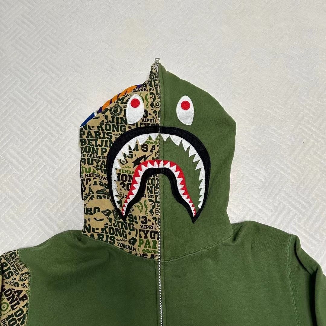 Bape BAPE XXV CITIES CAMO SHARK FULL ZIP HOODIE Size US XL / EU 56 / 4 - 2 Thumbnail