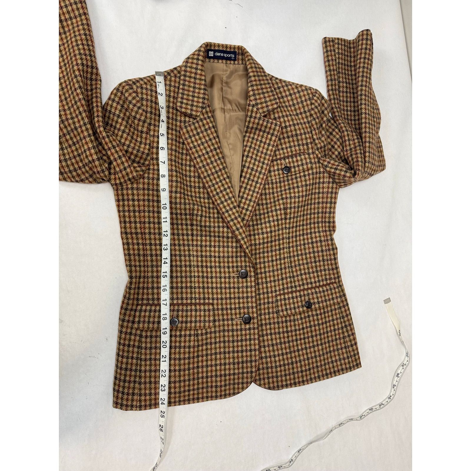 Other Vintage Houndstooth 100% Wool Skirt Suit Tailored Blazer - 9 Size S / US 4 / IT 40 - 7 Thumbnail
