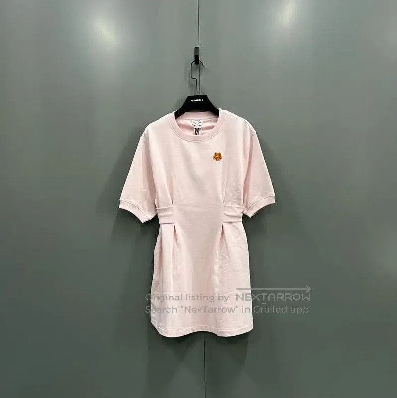 open lace back dress Kenzo KIDS-GIRLS Pink Logo Dress main image 1
