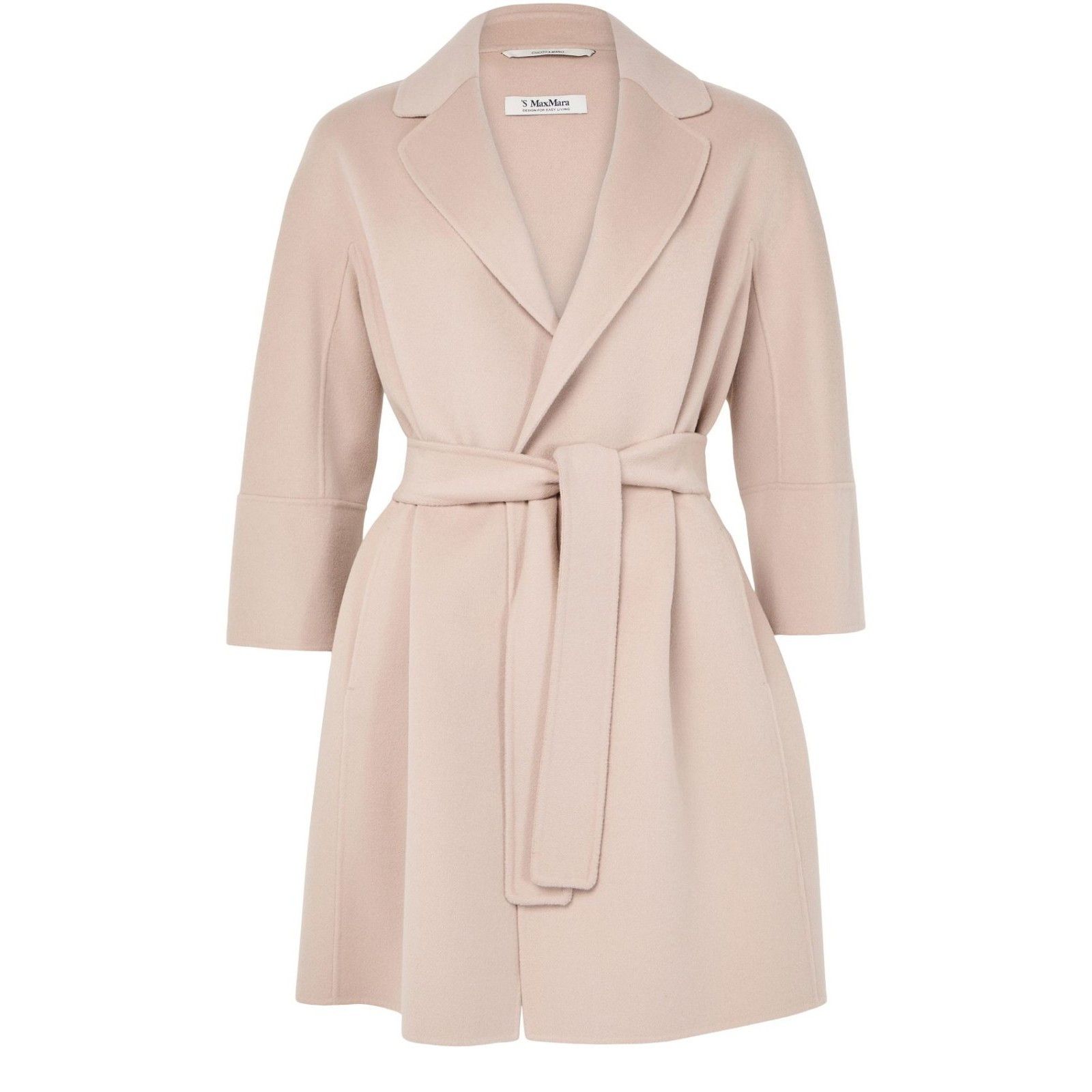 Max Mara S MAX MARA BEIGE ROSA Belted Wool Coat New & Authentic (Wome Size M / US 6-8 / IT 42-44 - 1 Thumbnail