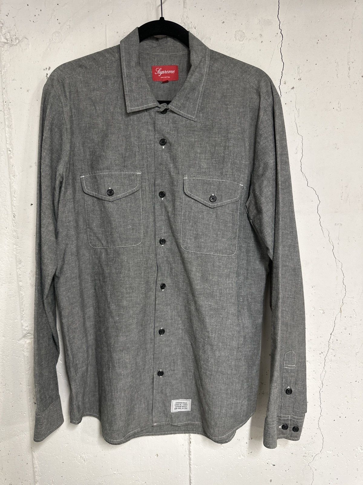 Supreme Supreme Button Up Shirt Black Grey Large Size US L / EU 52-54 / 3 - 2 Thumbnail