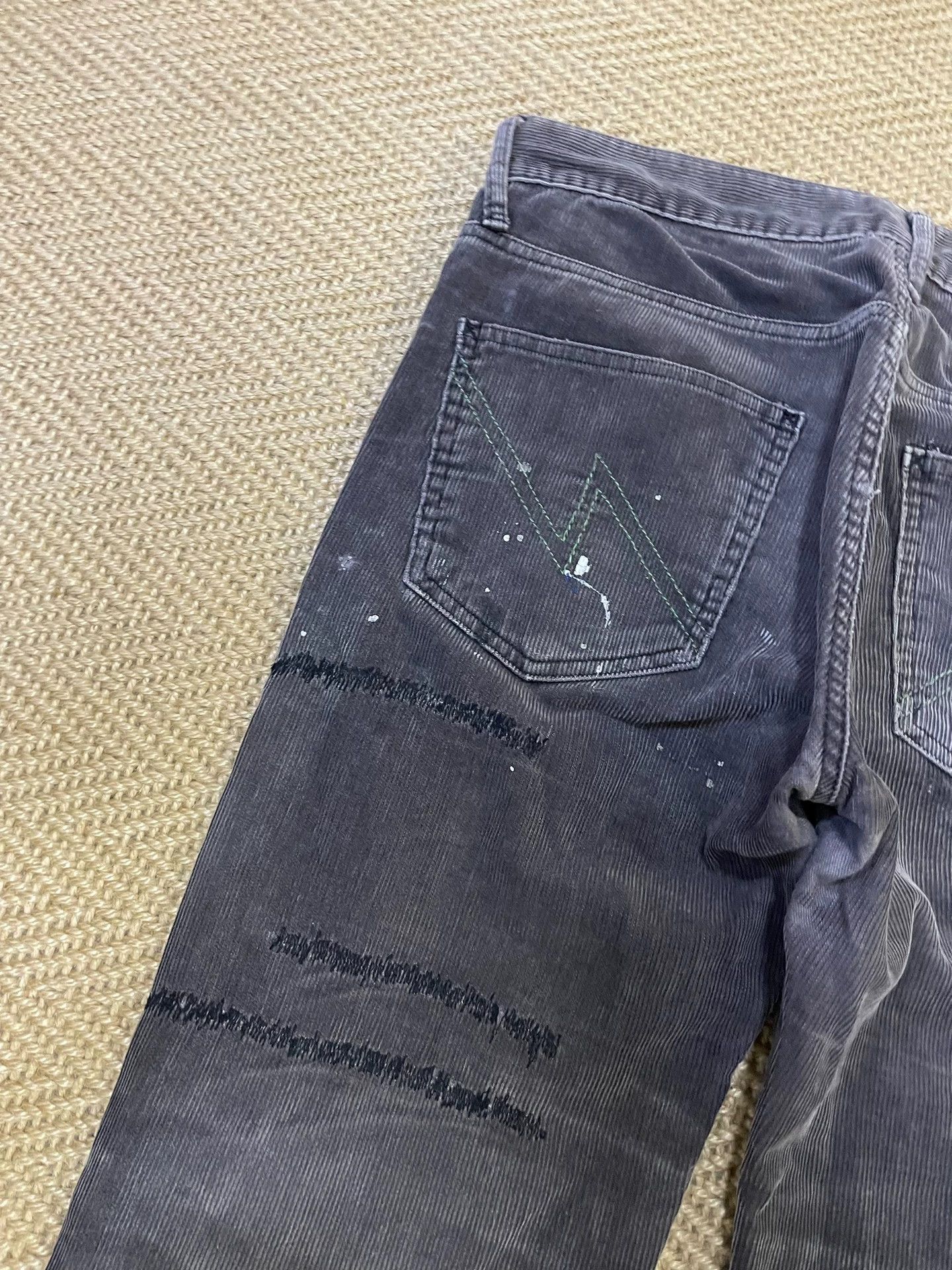 Neighborhood NBHD VTG Wash Knife-Cut Cord Narrow Pant S Black & Gray Good Size US 29 - 8 Thumbnail