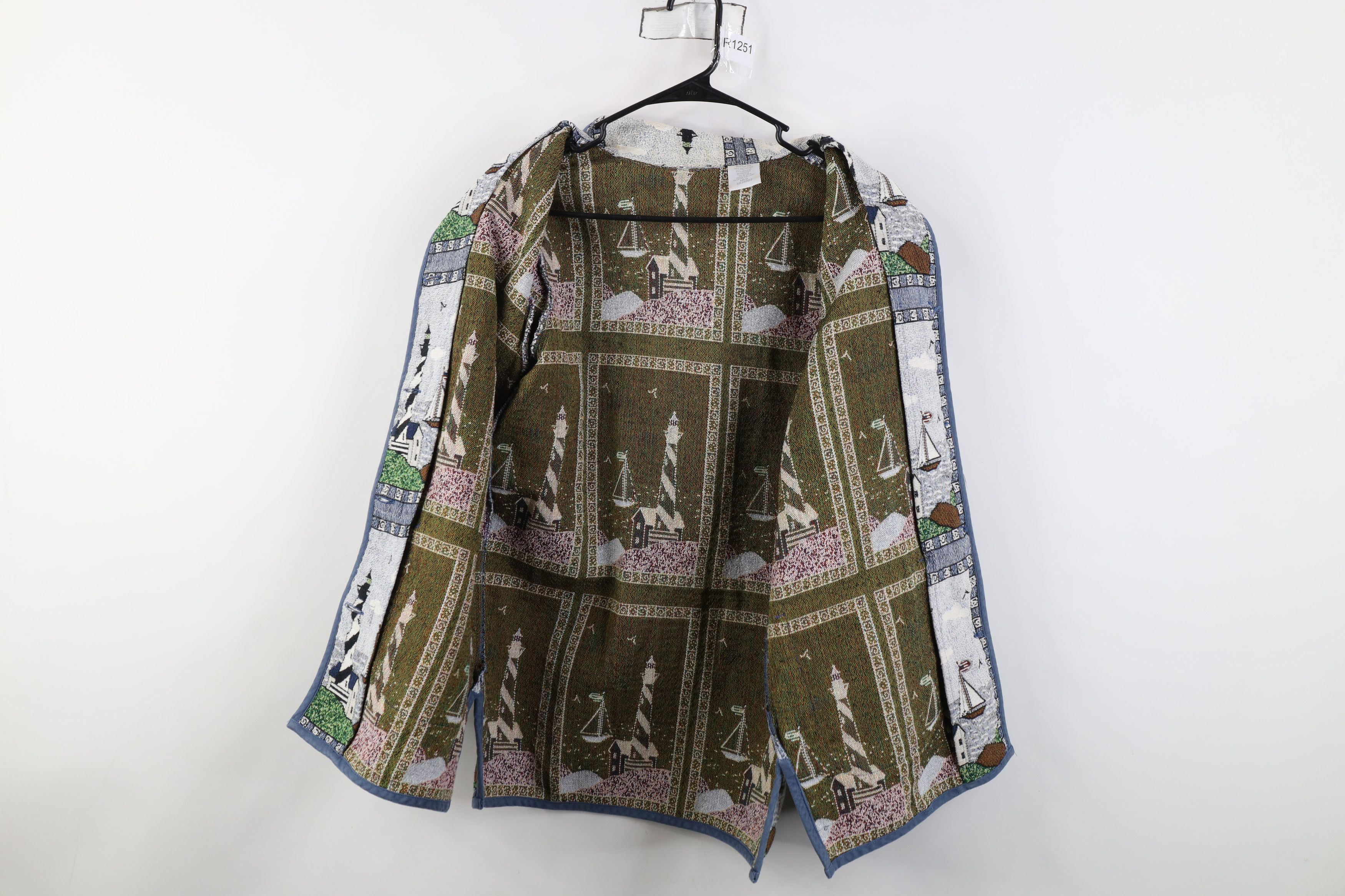 Vintage Vintage 90s Streetwear Lighthouse Needlepoint Jacket Size M / US 6-8 / IT 42-44 - 13 Thumbnail