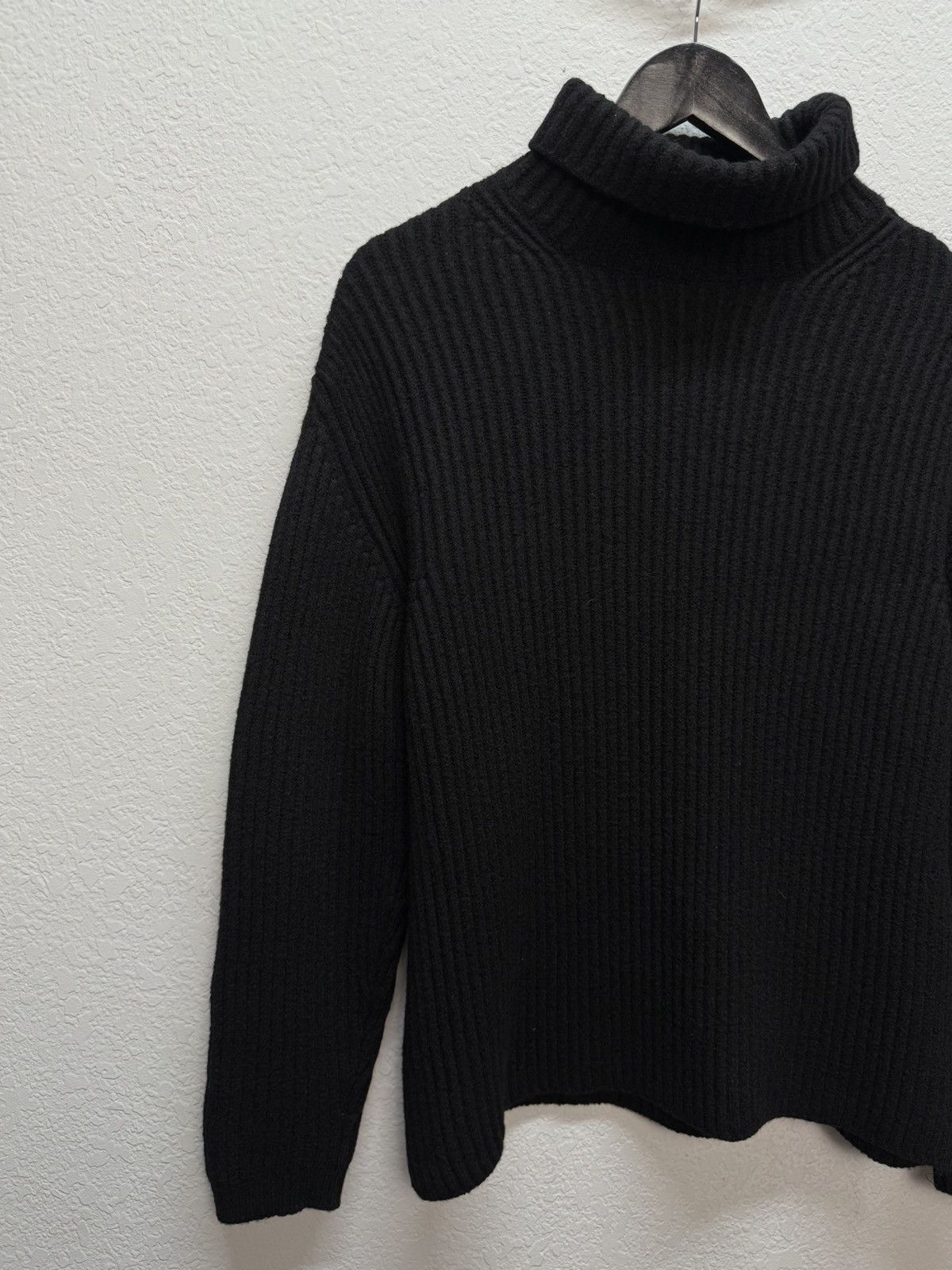 Massimo Osti × Stone Island Vintage Stone Island Knitted Wool Sweater All Black Size M Size US M / EU 48-50 / 2 - 4 Thumbnail