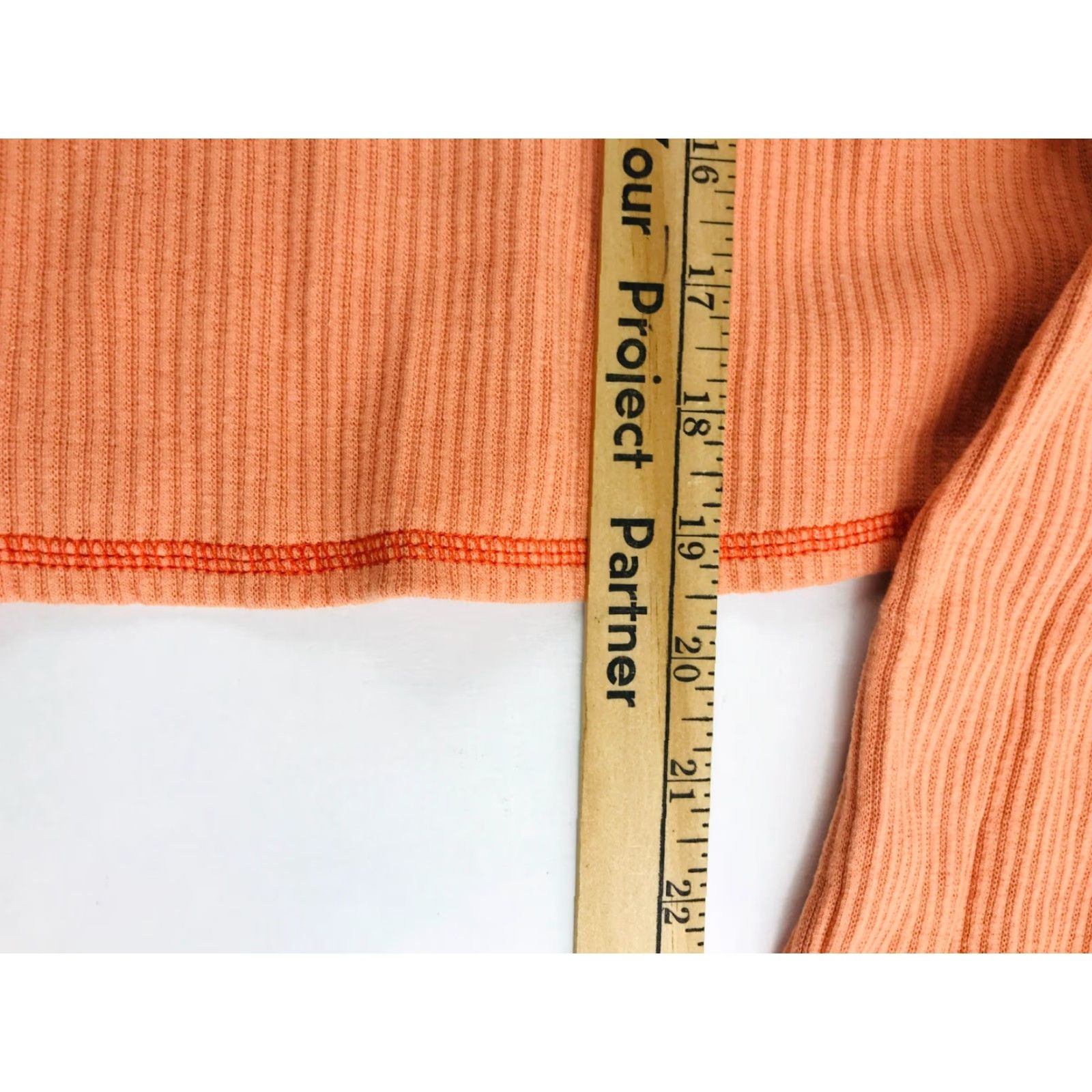 Vintage Wild Fable Cropped Shirt Juniors XL Peach Orange Long Sleeve Boat Neck NWT Womens T-Shirt Size XL / US 12-14 / IT 48-50 - 4 Thumbnail