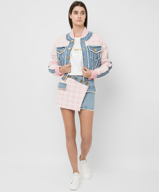 Balmain o1y0625 Denim Skirt in Multicolor Size 28" / US 6 / IT 42 - 2 Thumbnail