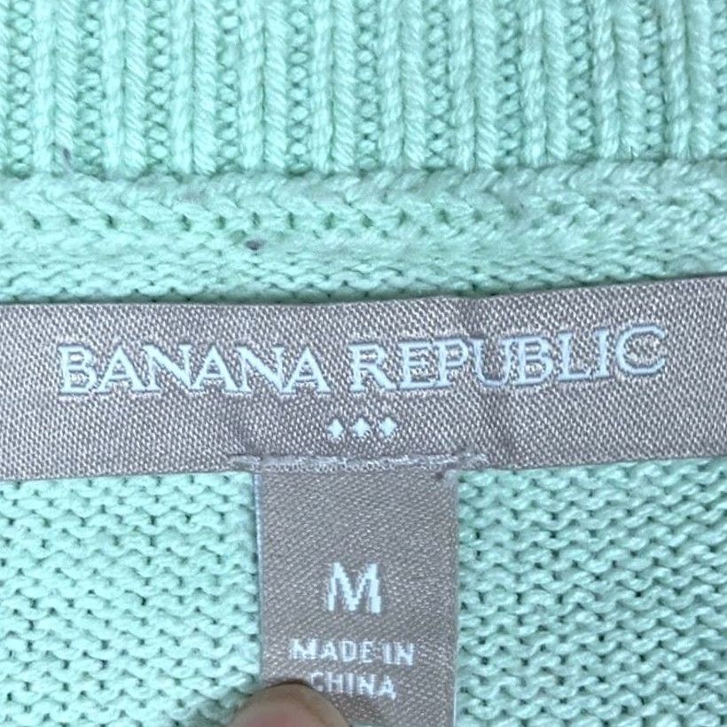 Banana Republic Banana Republic Womens Sweater Mint Green Eyelet Accent Knit Pullover Medium Size M / US 6-8 / IT 42-44 - 6 Thumbnail