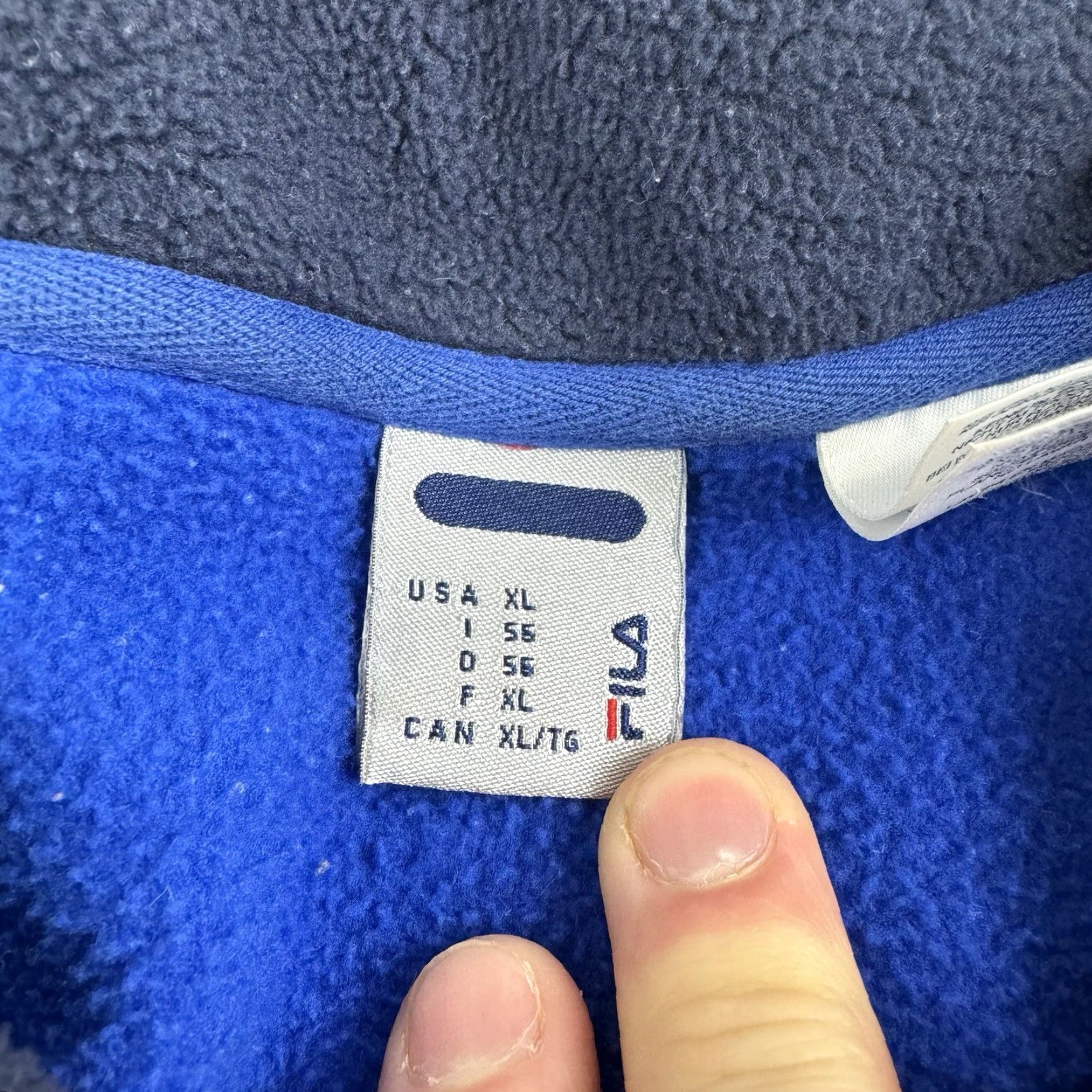 Fila Vintage FILA Fleece Jacket Adult XL Blue Quarter Zip Pullover Y2K Center Logo Size US XL / EU 56 / 4 - 4 Thumbnail