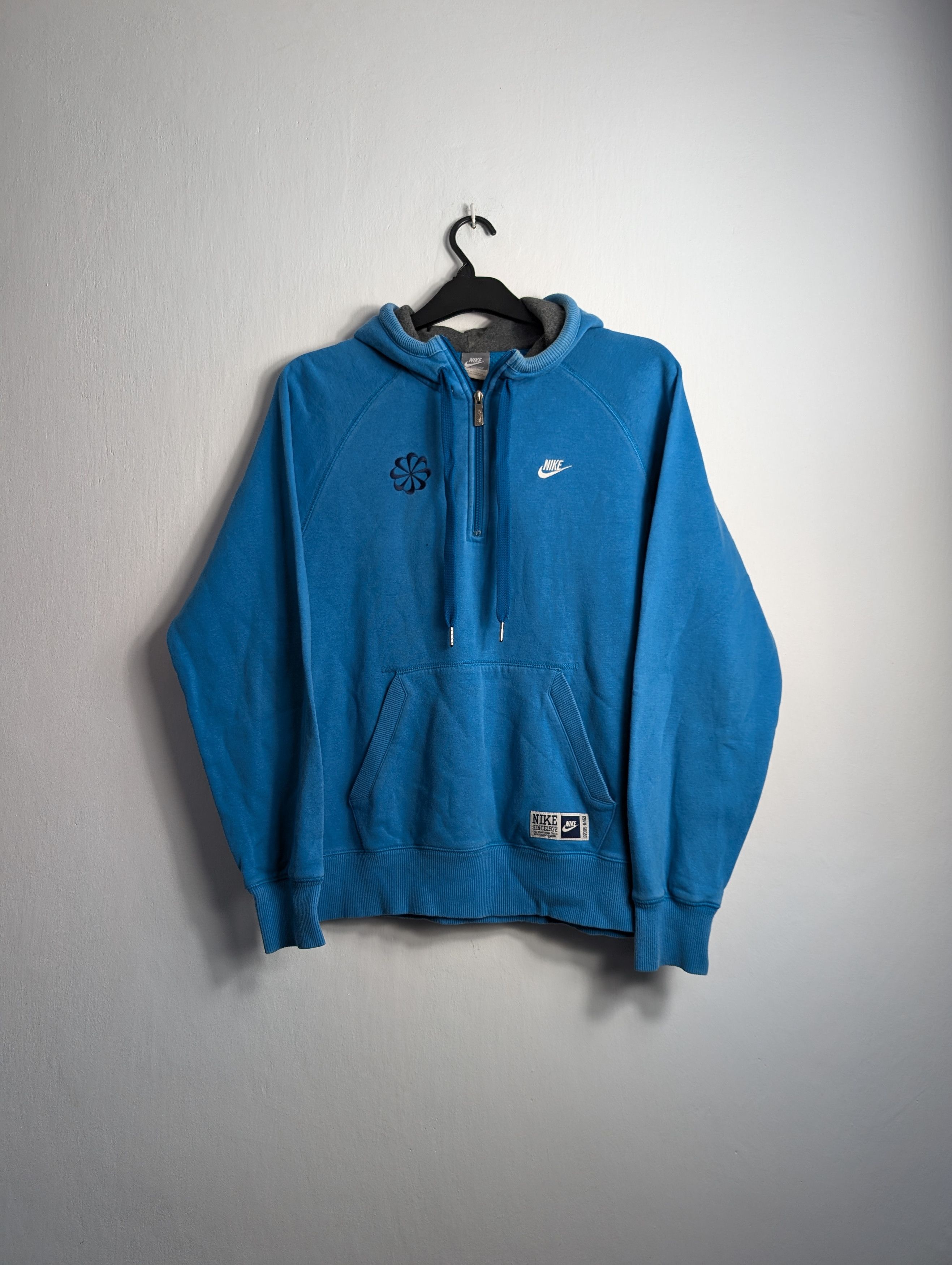 Nike × Vintage Vintage 00s Nike Embroidered Swoosh Hoodie Blue Size US XL / EU 56 / 4 - 1 Thumbnail