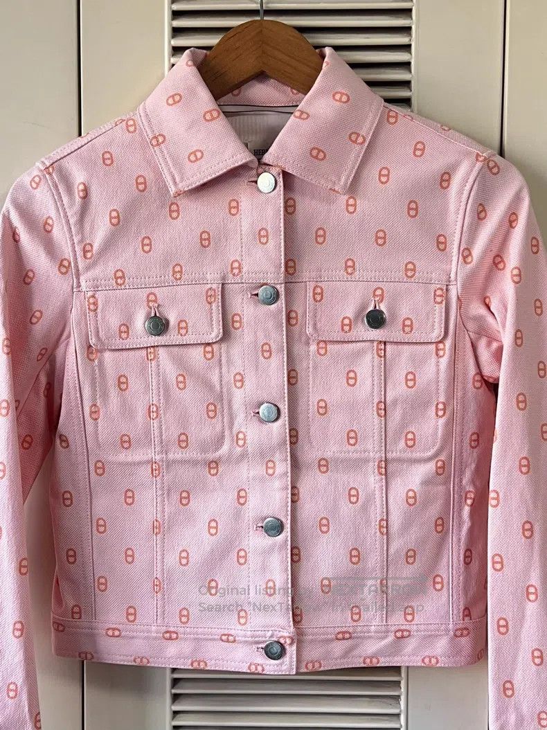 Hermes Hermes Pink Pig Nose Denim Jacket Size XXS / US 00 / IT 34 - 3 Thumbnail