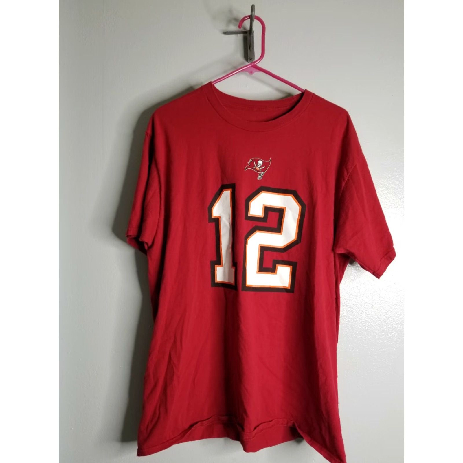 NFL NFL New England Patriots T-Shirt - Brady 12 Team Apparel - Mens XL Red Short Sleeve Crew Neck Shirt Size US XL / EU 56 / 4 - 2 Thumbnail