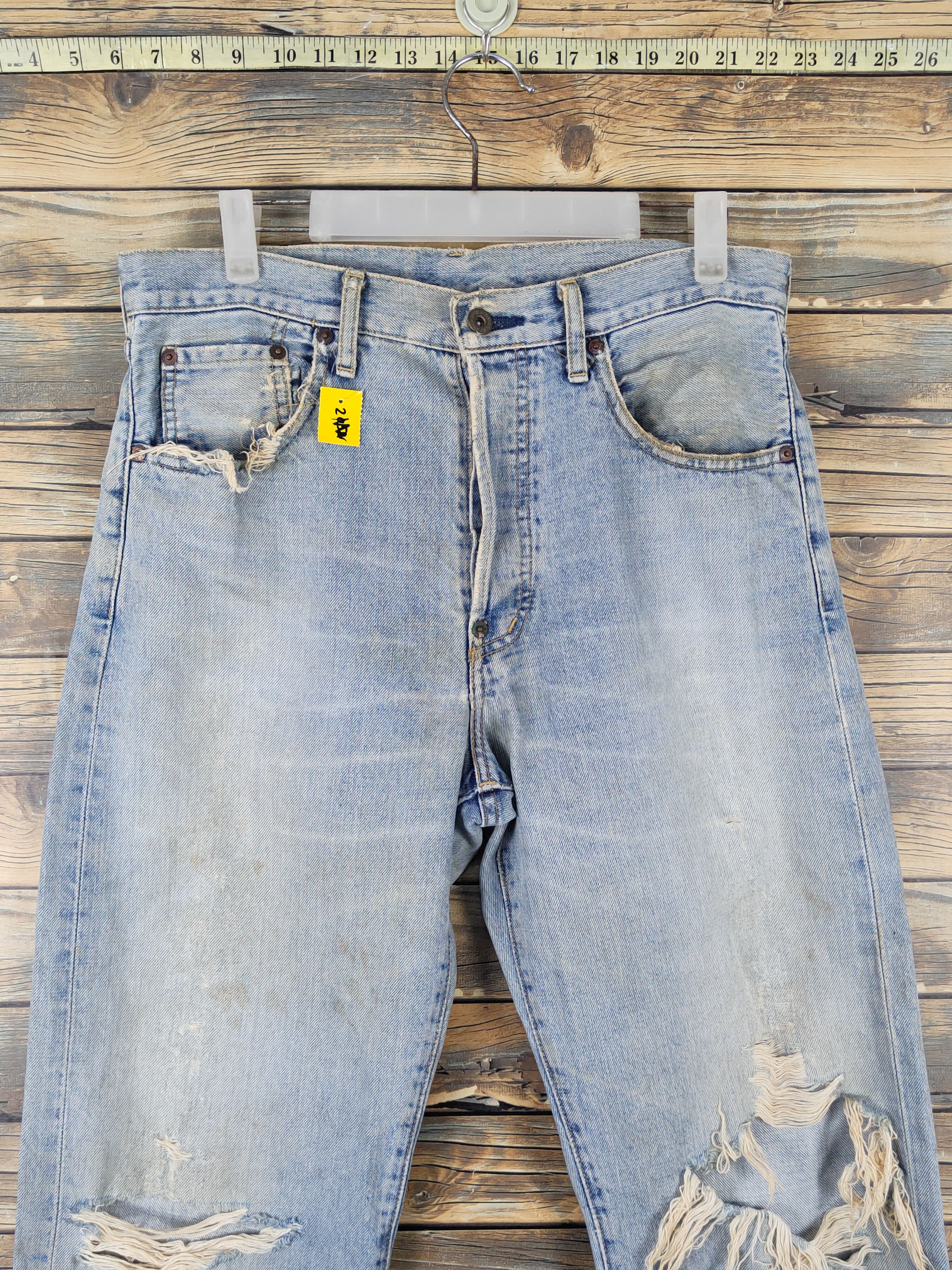 Levi's Levi's vintage selvedge faded Distressed Ripped denim #W1490 Size US 32 / EU 48 - 2 Thumbnail