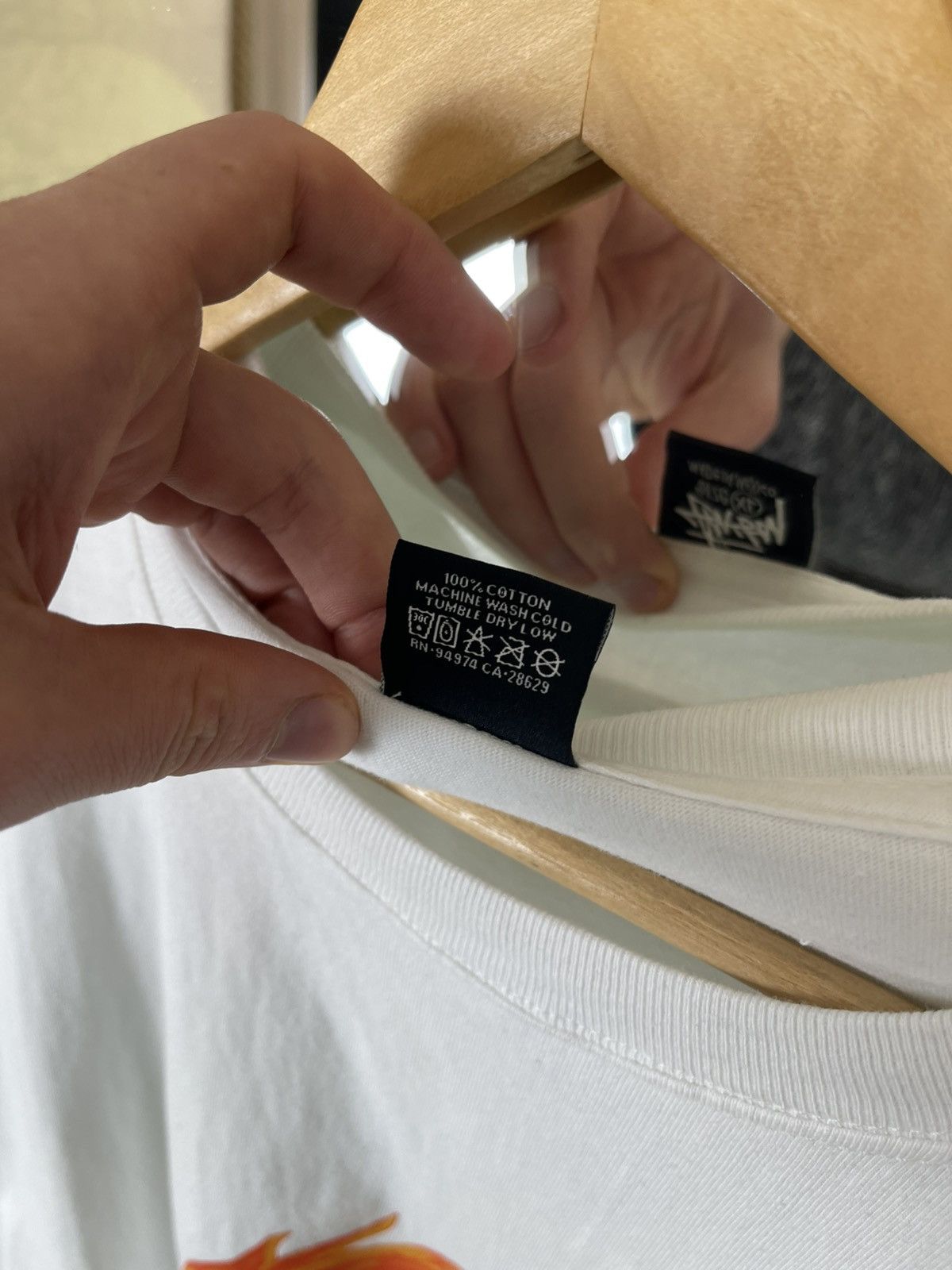 Stussy Stüssy Flames Fire Font Graphic Streetwear Tee White Size US XL / EU 56 / 4 - 5 Thumbnail
