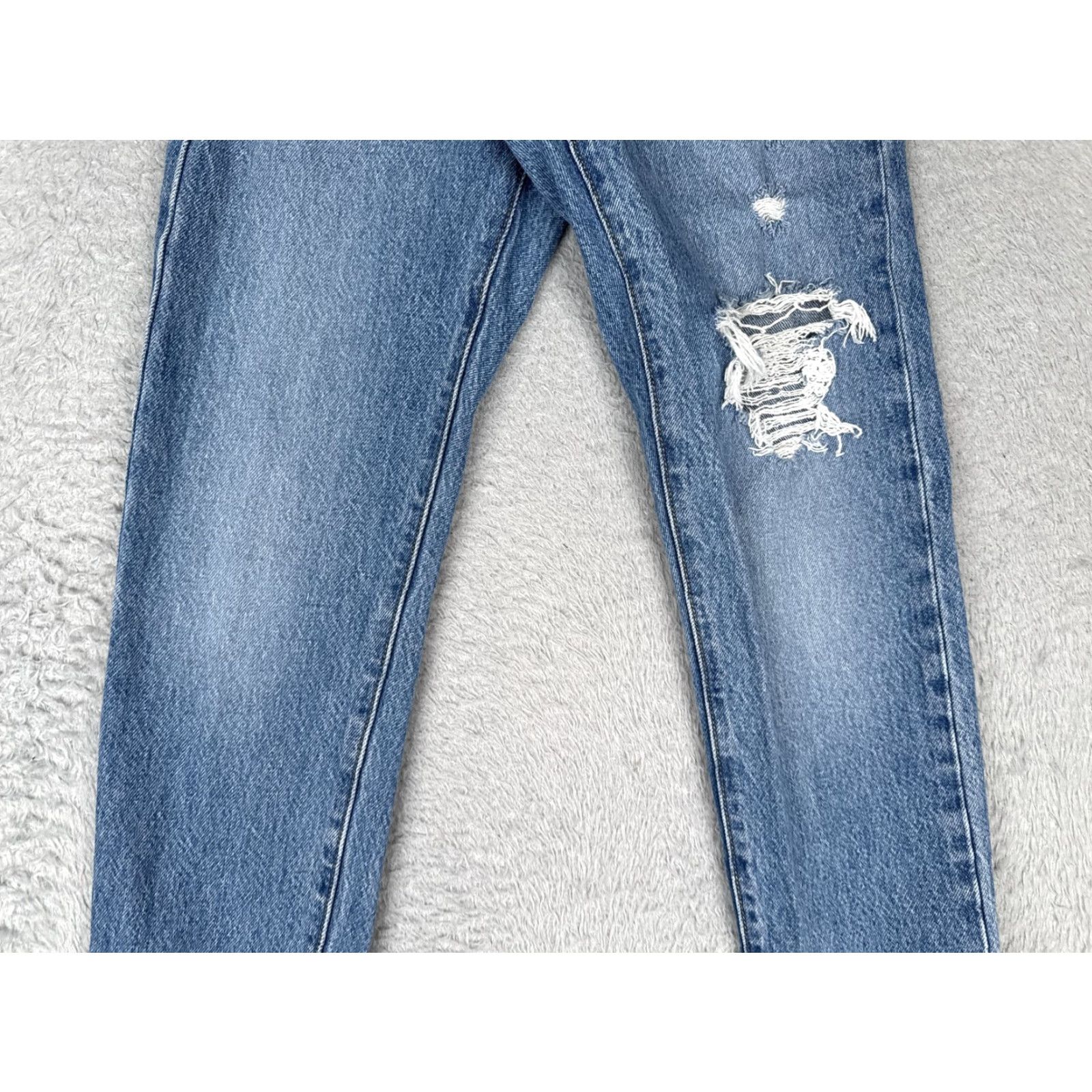 Levi's Levis Jeans Womens 23x26 Blue Denim Premium Wedgie Distressed Mid Rise Big E Size 40" / US 18 - 3 Thumbnail