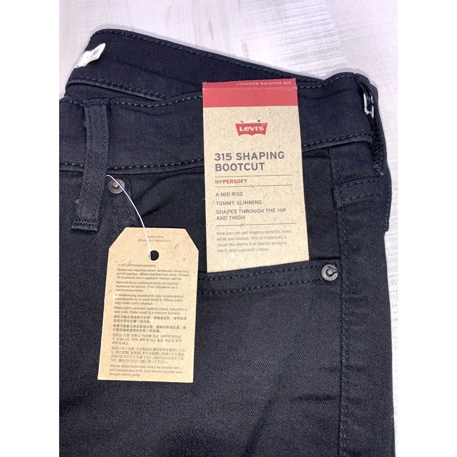 Levi's Levi’s 315 Bootcut Hypersoft Mid Rise Black Jeans Women’s 31 NWT-12363 Size 24" / US 00 / IT 34 - 5 Thumbnail