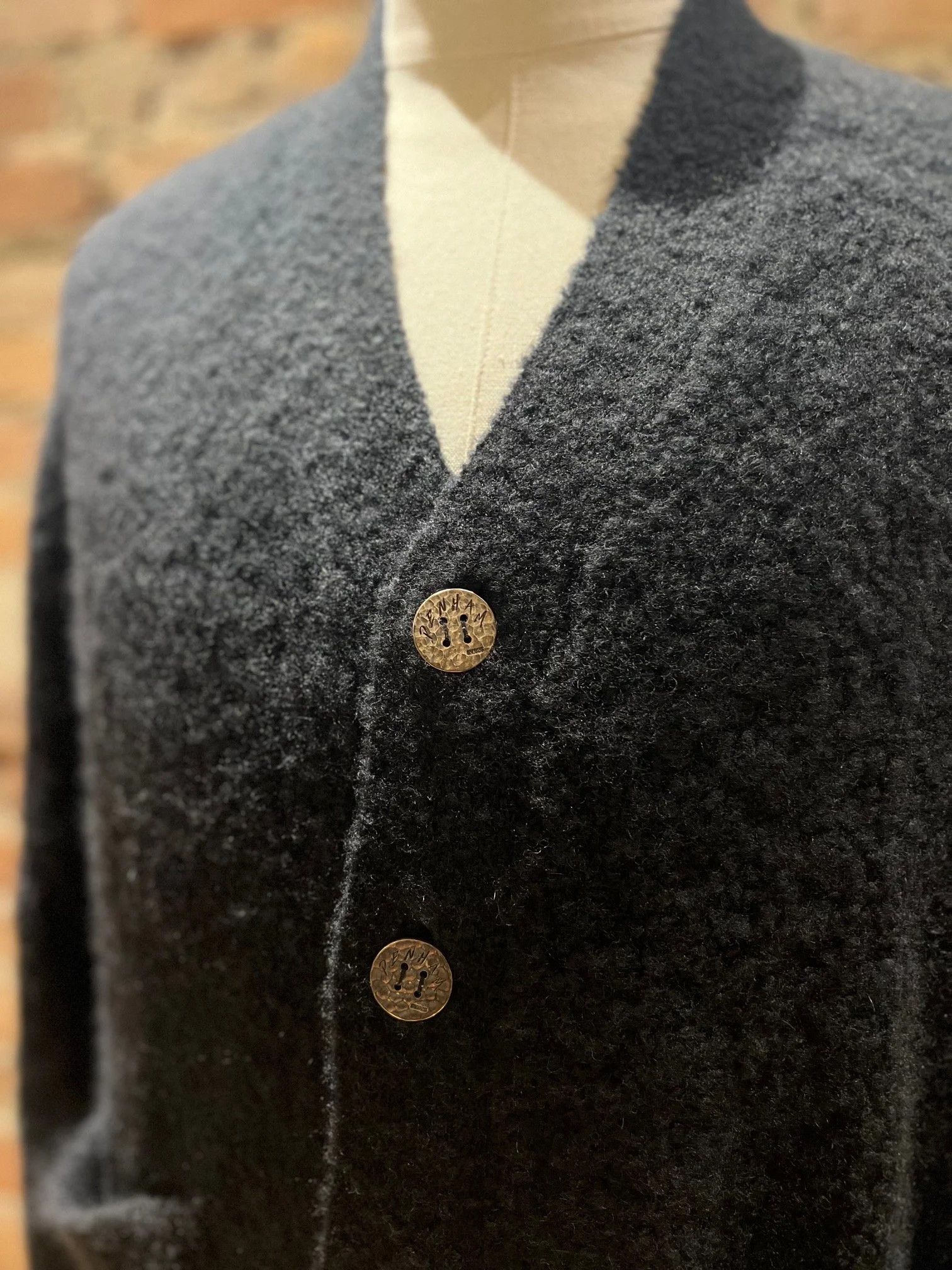 DENHAM Denham “Scissor” Bouclé Knit Cashmere Cardigan – Black Size US M / EU 48-50 / 2 - 3 Thumbnail