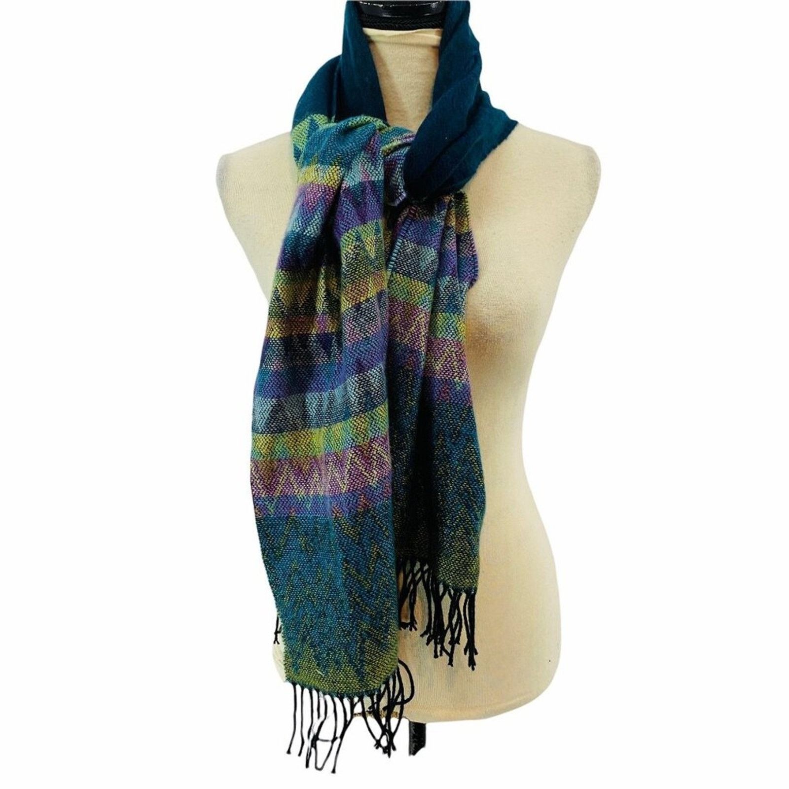 Croft & Barrow Croft & Barrow Colorful Chevron Scarf Fringe OFSM Size ONE SIZE - 5 Thumbnail