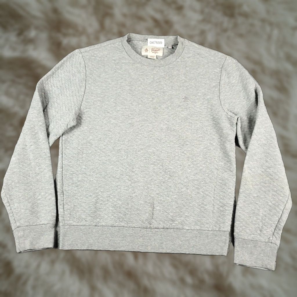 Original Penguin Original Penguin Mens Gray Crew Neck Pullover Sweater Small Long Sleeve Cotton Knit Size US S / EU 44-46 / 1 - 1 Thumbnail