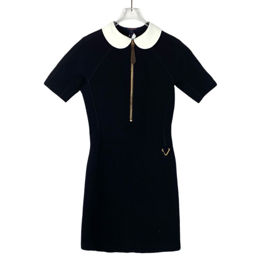 Louis Vuitton Louis Vuitton 24 Collection Logo Half-Zip Black Short-Sleeve Size XS / US 0-2 / IT 36-38 - 1 Thumbnail