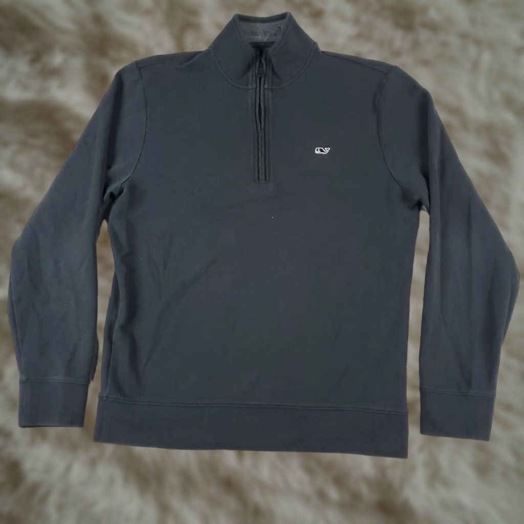 Vineyard Vines VINEYARD VINES Sweater Mens Small Gray 1/4 Zip Pullover Knit Regular Fit Size US S / EU 44-46 / 1 - 1 Thumbnail