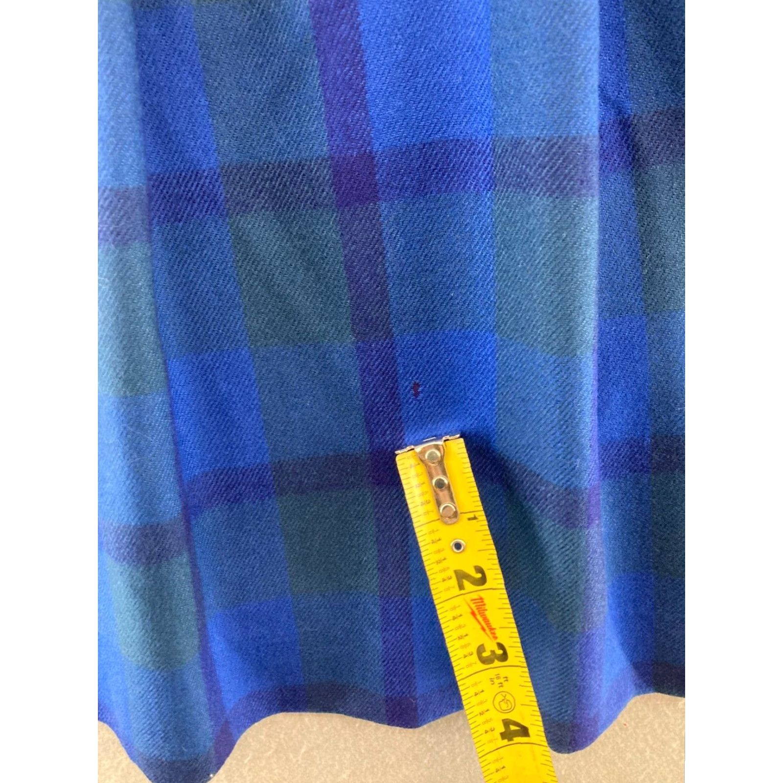 Vintage VINTAGE 1970s Blue Plaid Wool Skirt Womens 10 High Rise Pleated Size 32" / US 10 / IT 46 - 5 Thumbnail