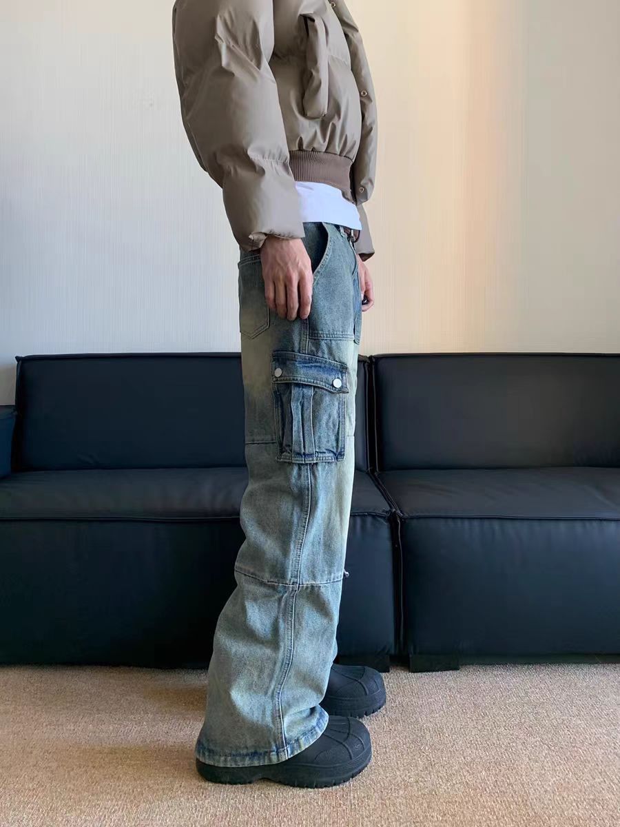 Japanese Brand × Jean Vintage Multi-Pocket Workwear Casual Jeans Size US 33 - 4 Thumbnail