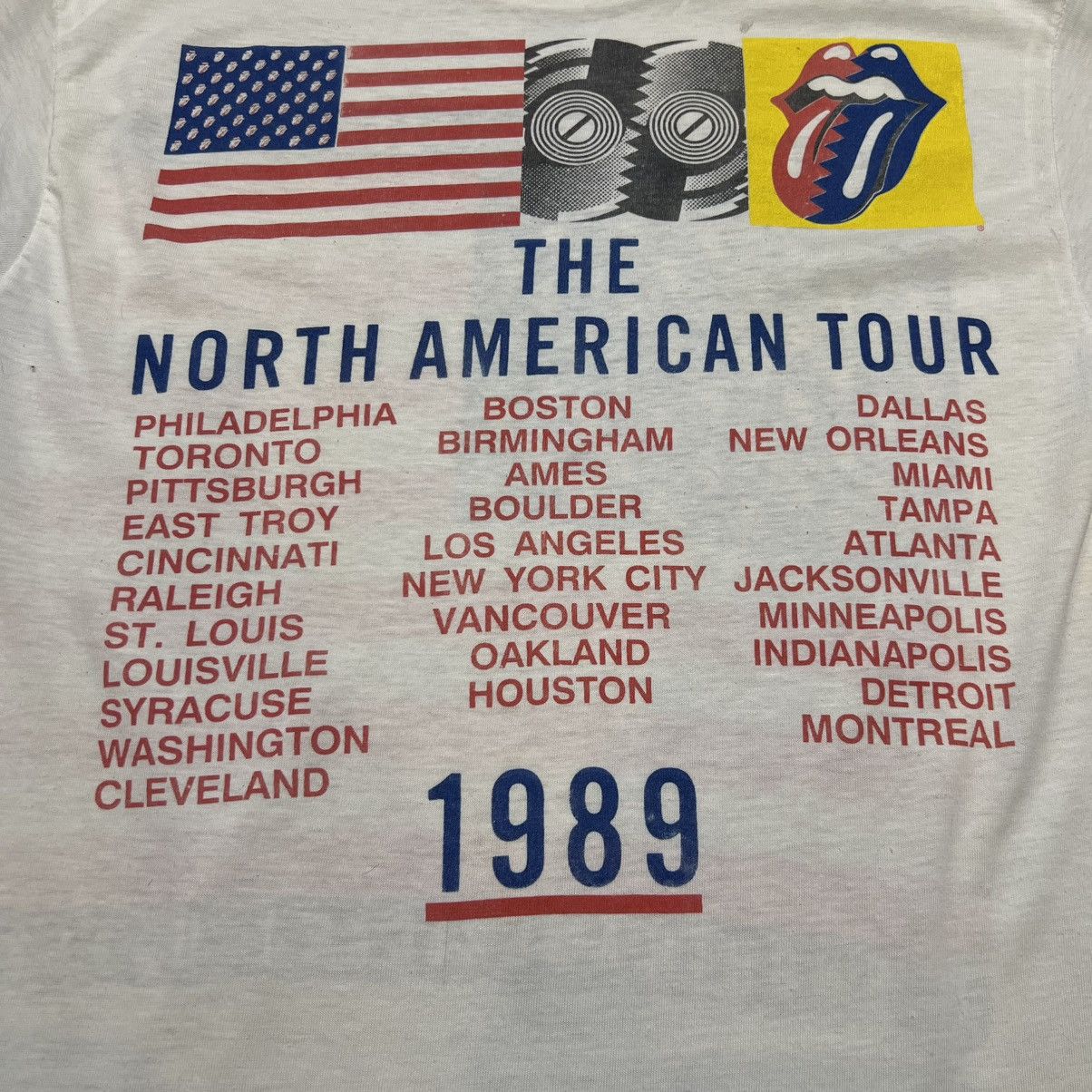 Vintage 1989 rolling stones north american tour t shirt Size US M / EU 48-50 / 2 - 5 Thumbnail