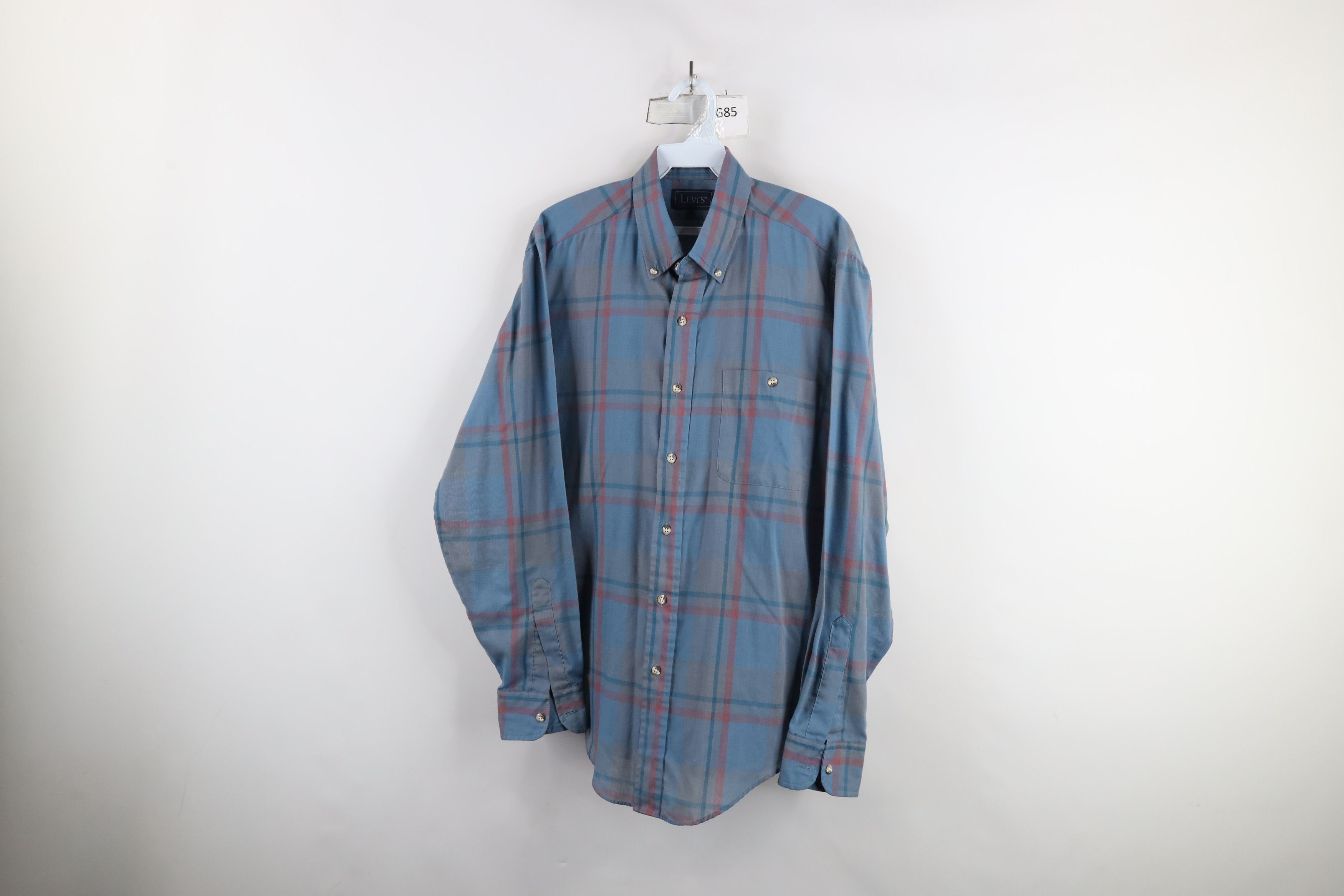 Levi's × Vintage Vintage 80s 90s Levis Faded Plaid Collared Button Down Shirt Size US L / EU 52-54 / 3 - 1 Thumbnail