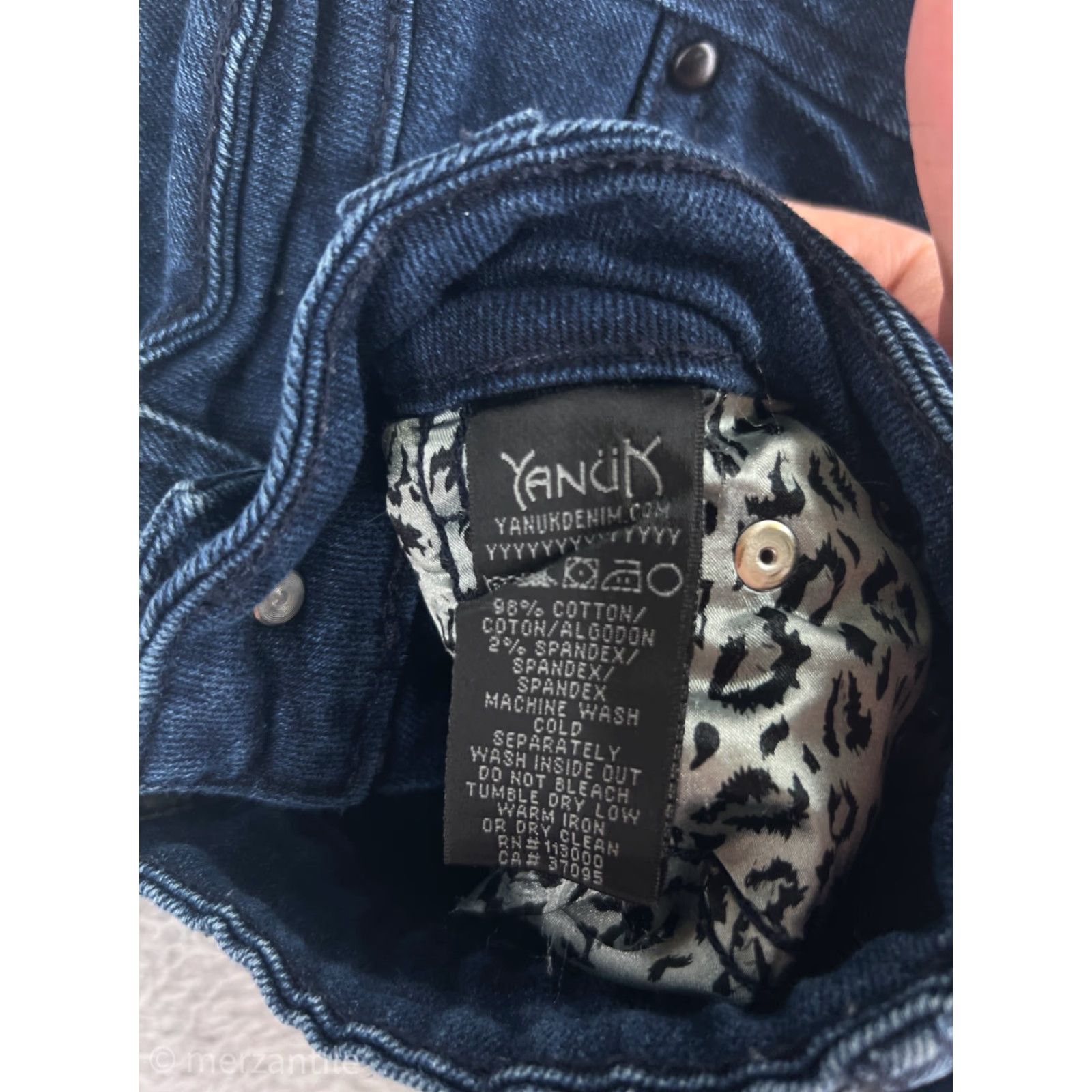 Denime YANUK Jeans Womens 25 Blue Denim Bootcut Dark Wash Low Rise Vintage No Size 42" / US 20 - 5 Thumbnail
