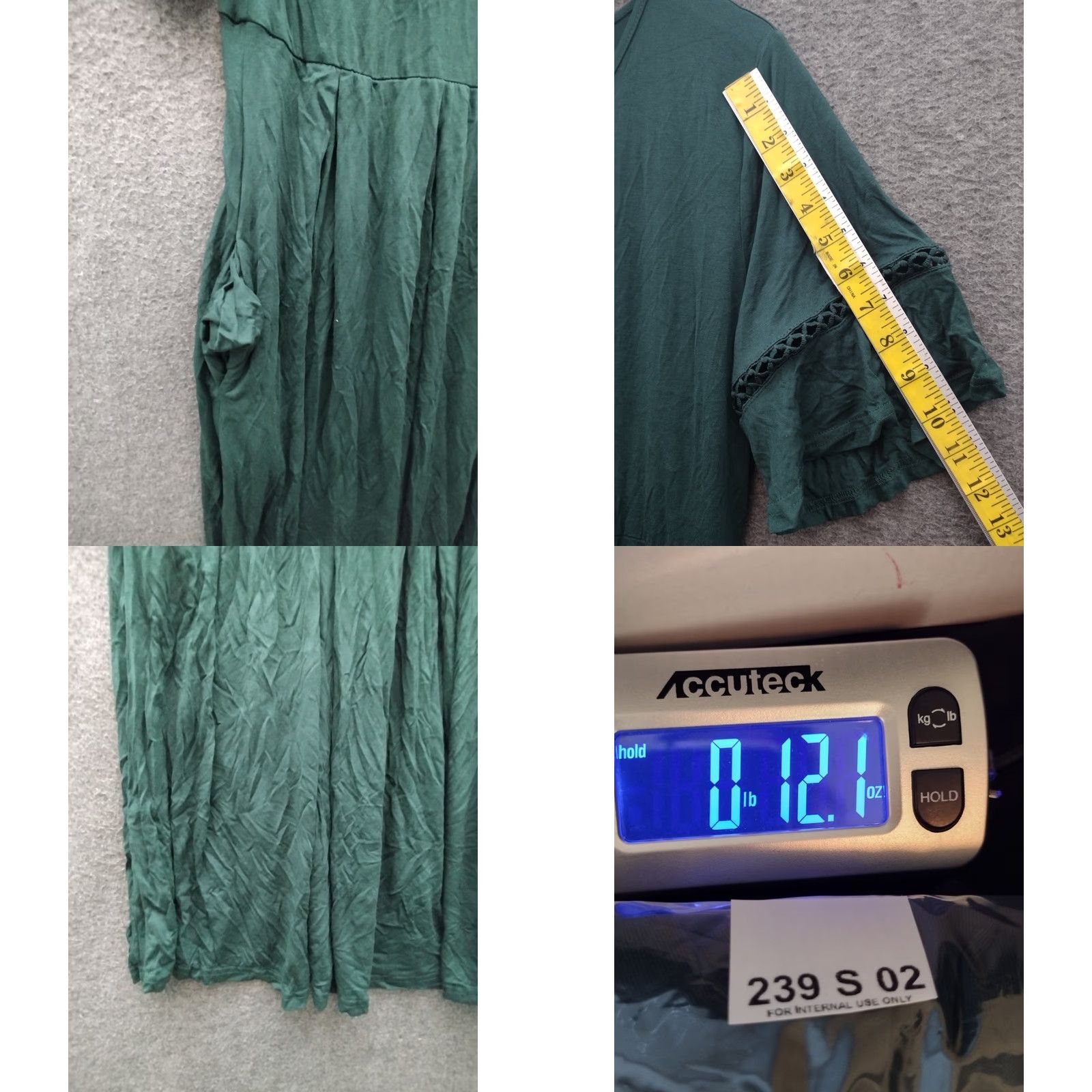 Vintage Kojooin Women's XL Dress Green Short Sleeve Midi Tiered Boat Neck Dress Size 40" / US 18 - 8 Thumbnail