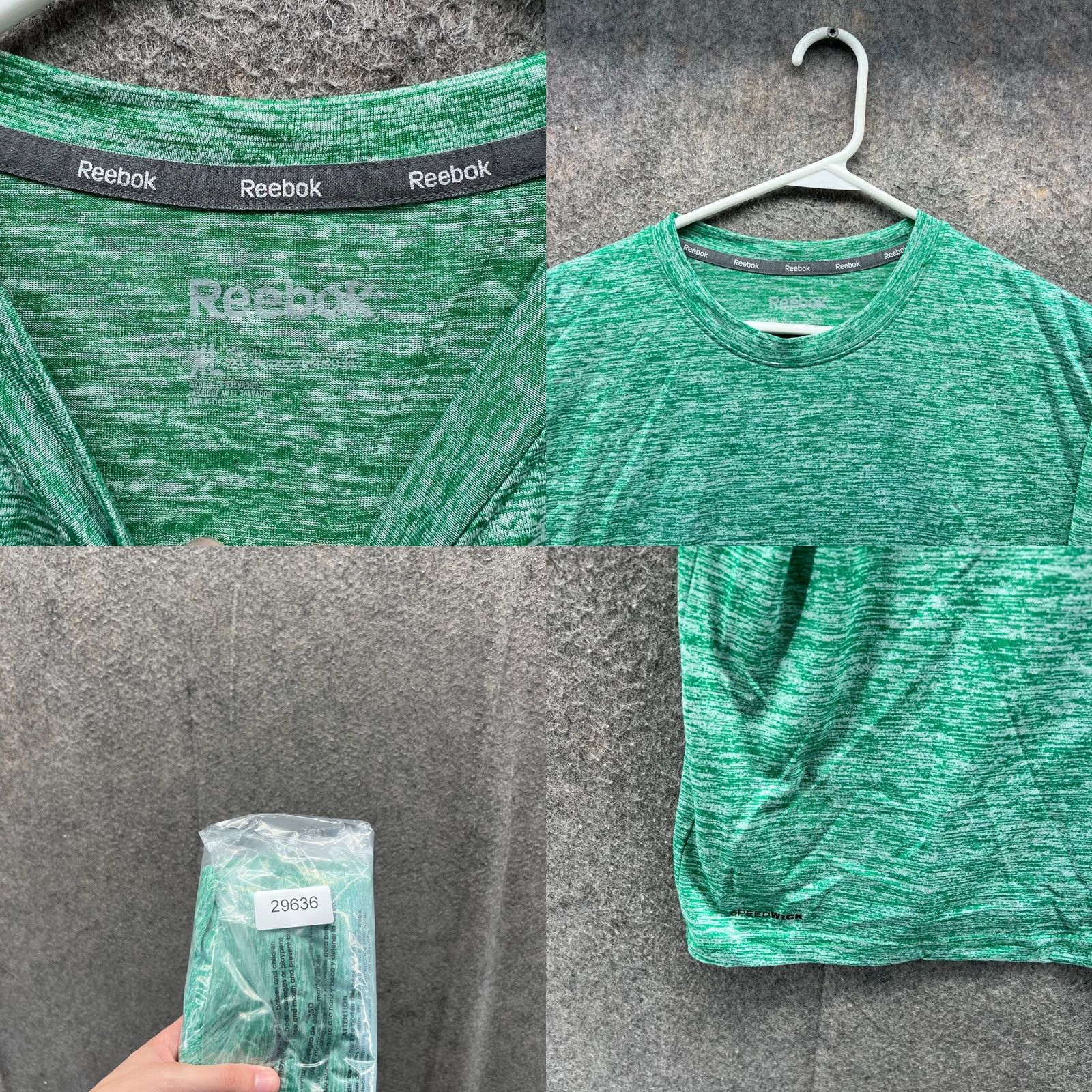 Reebok VINTAGE Reebok Shirt Mens XL Green Heather Athletic Jersey Crewneck Playdry Training Gym Size US XL / EU 56 / 4 - 8 Thumbnail