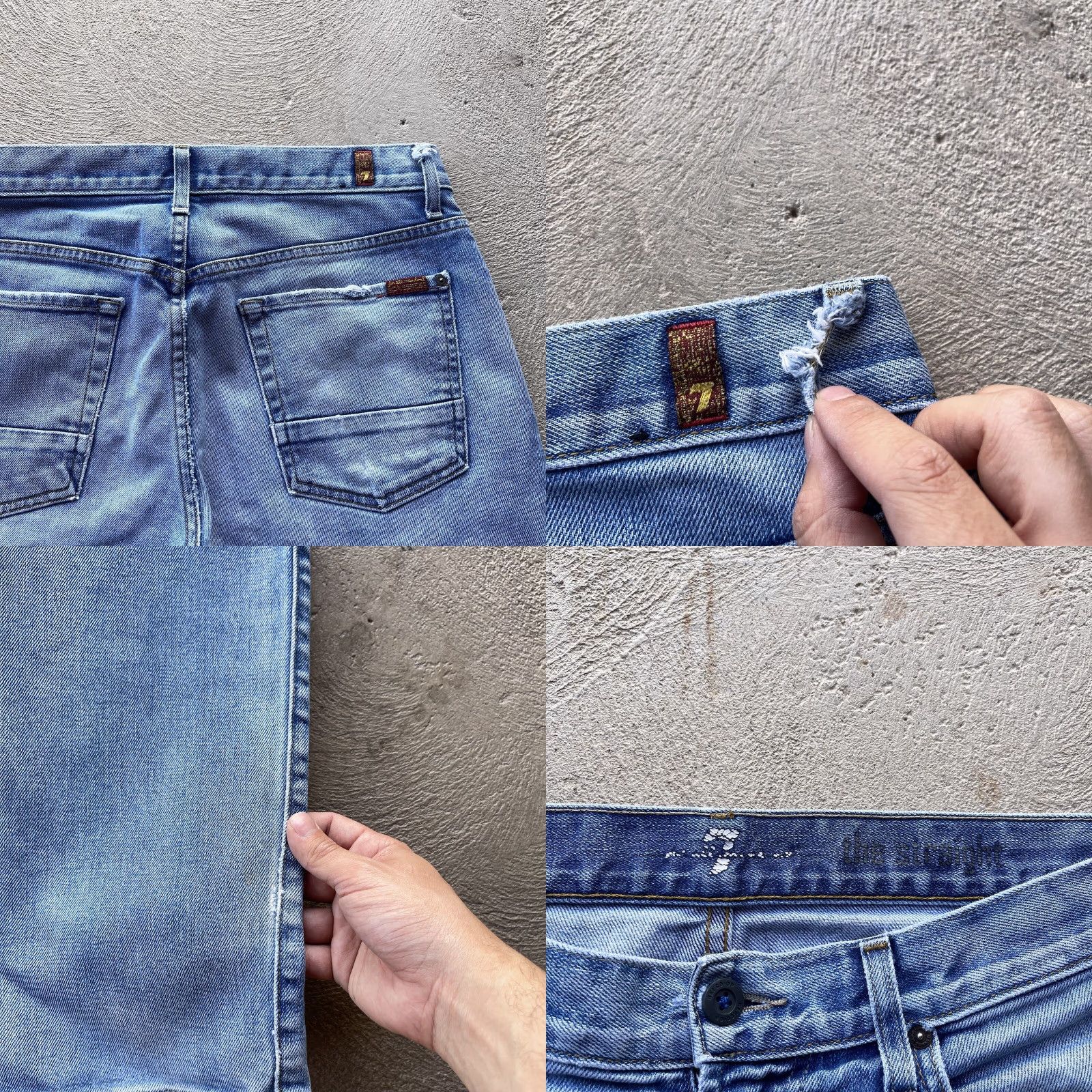 7 For All Mankind 7 For All Mankind Jeans Mens 31x34 Blue Selvedge Straight Fit Denim Pants Basic Size US 31 - 8 Thumbnail