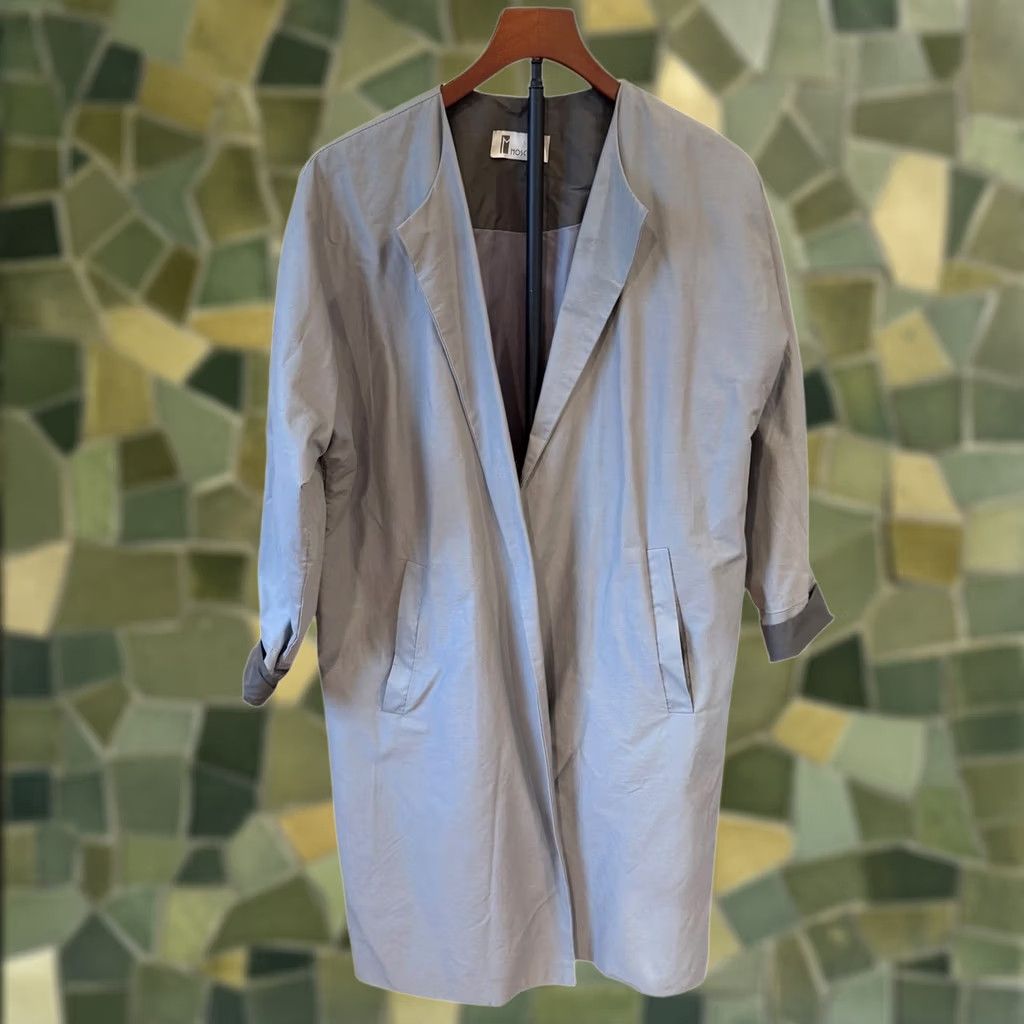 Vintage Moscona Coat Duster Lightweight Jacket Longline Gray Open Front Modern Chic M Size ONE SIZE - 1 Thumbnail