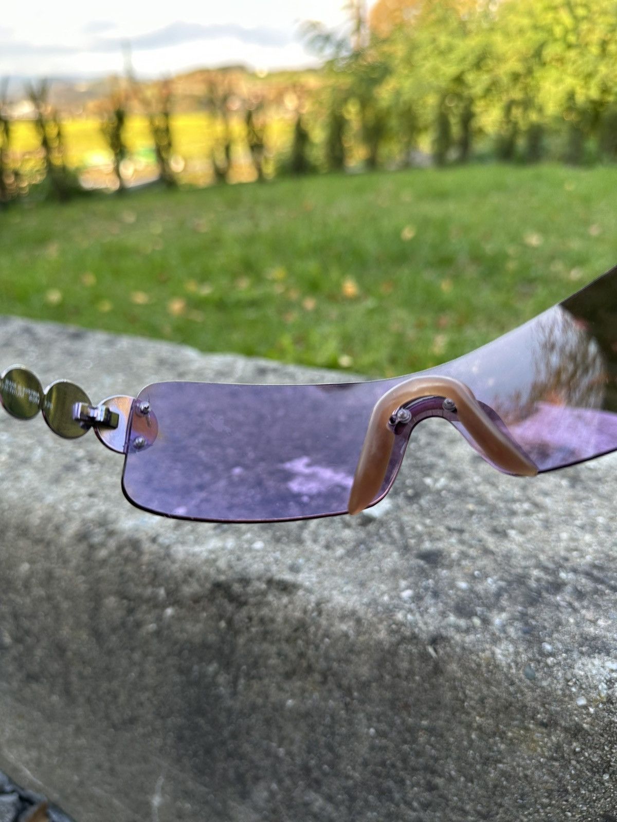 Dior Vintage Christian Dior Sunglasses Ruthenium 80N 120 Purple Size ONE SIZE - 12 Thumbnail